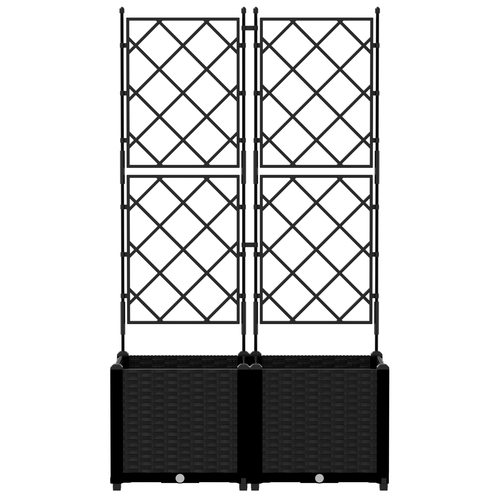 Garden Planter with Trellis 2 pcs Black 80x40x143 cm - Image 5