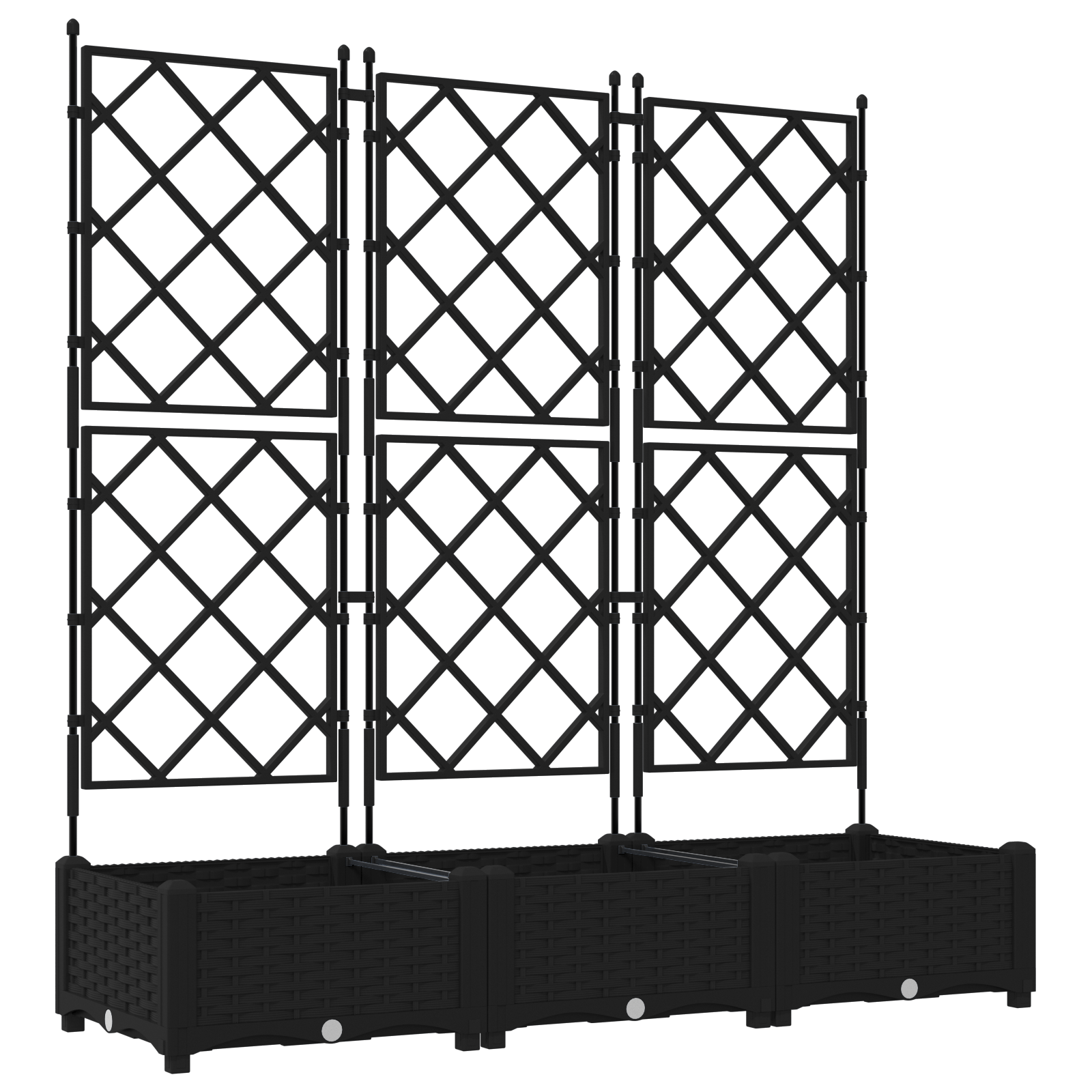 Garden Planter with Trellis 3 pcs Black 120x40x125.5 cm - Image 2