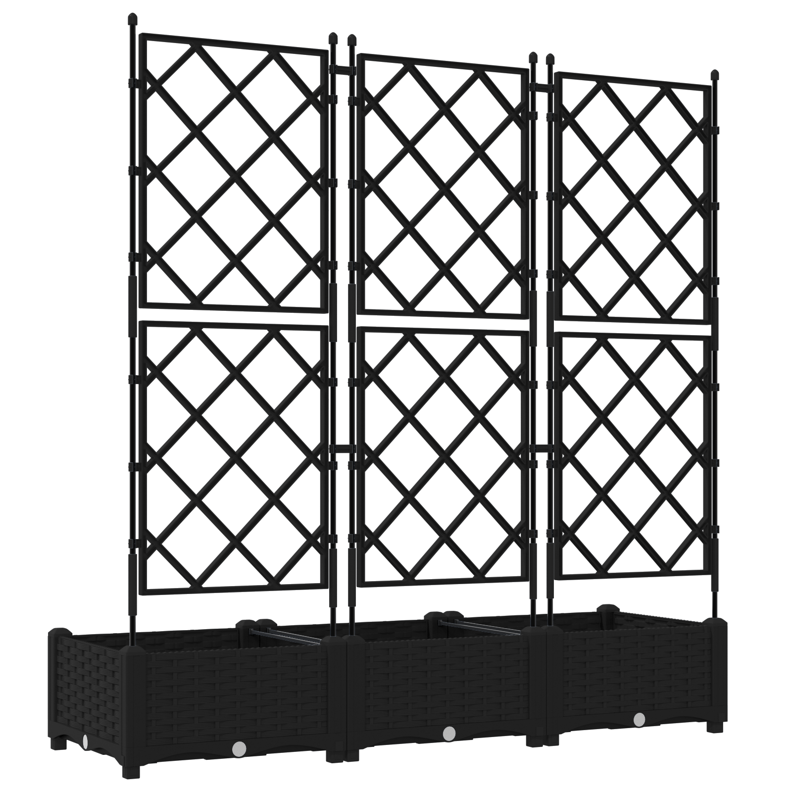 Garden Planter with Trellis 3 pcs Black 120x40x125.5 cm - Image 7