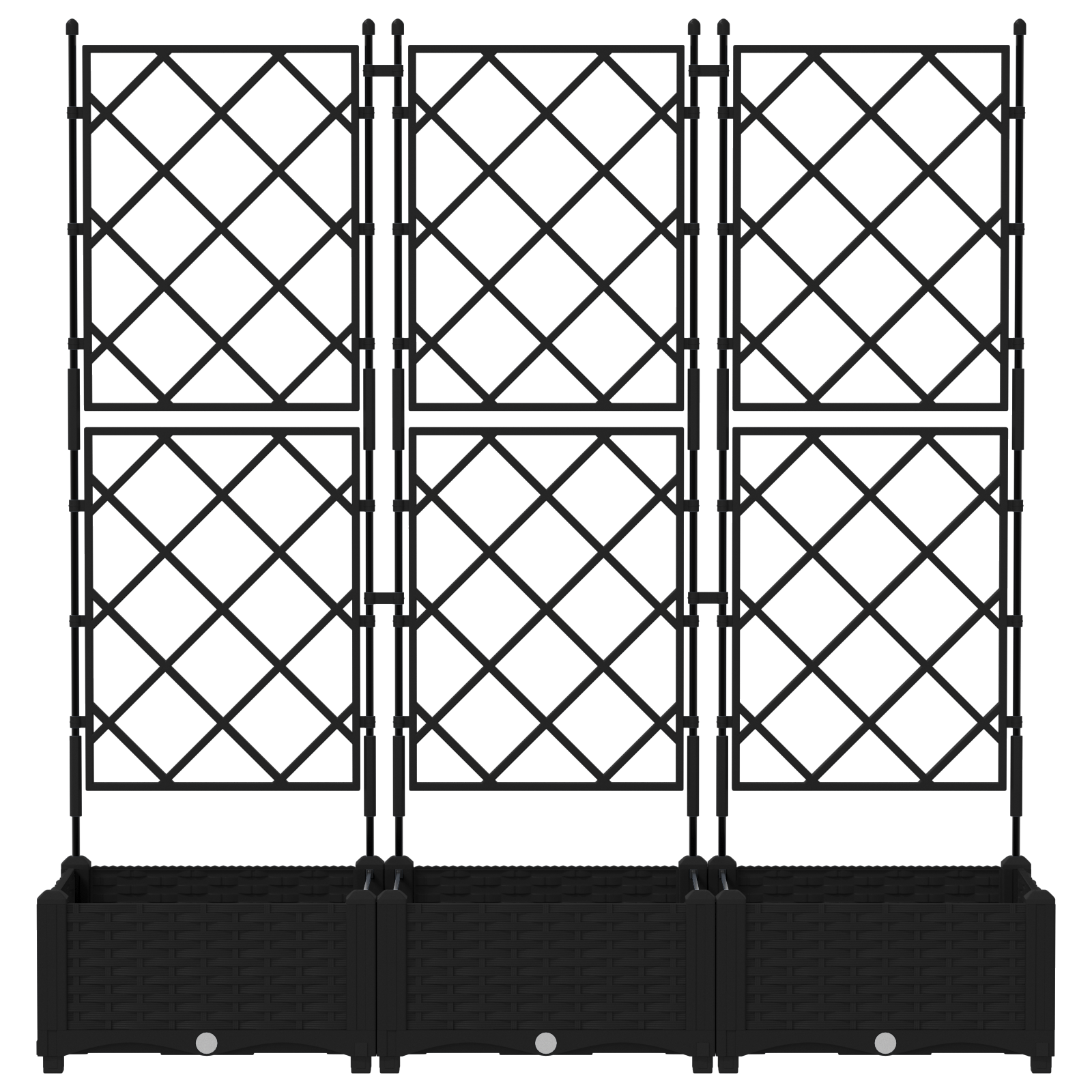 Garden Planter with Trellis 3 pcs Black 120x40x125.5 cm - Image 5