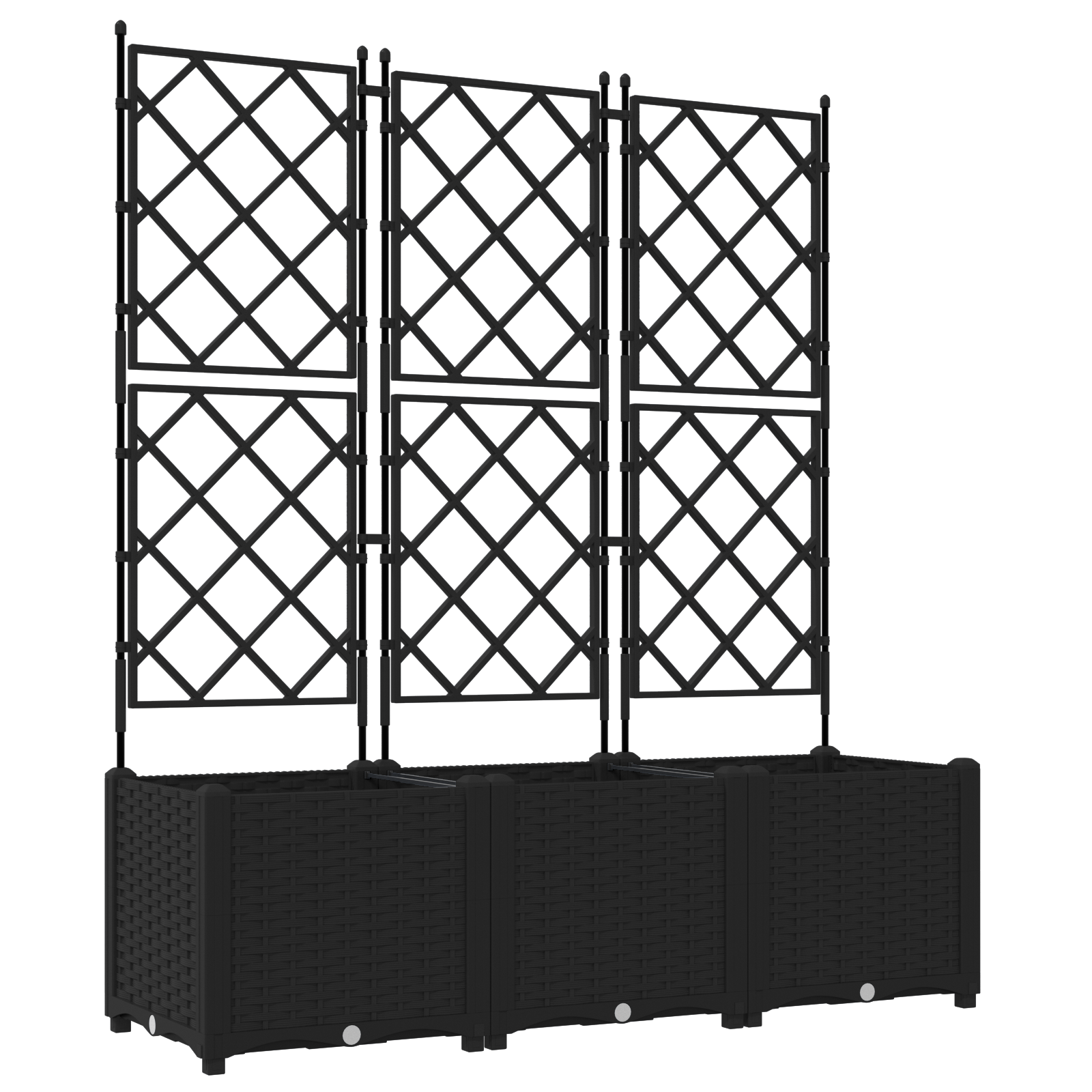 Garden Planter with Trellis 3 pcs Black 120x40x143 cm - Image 2