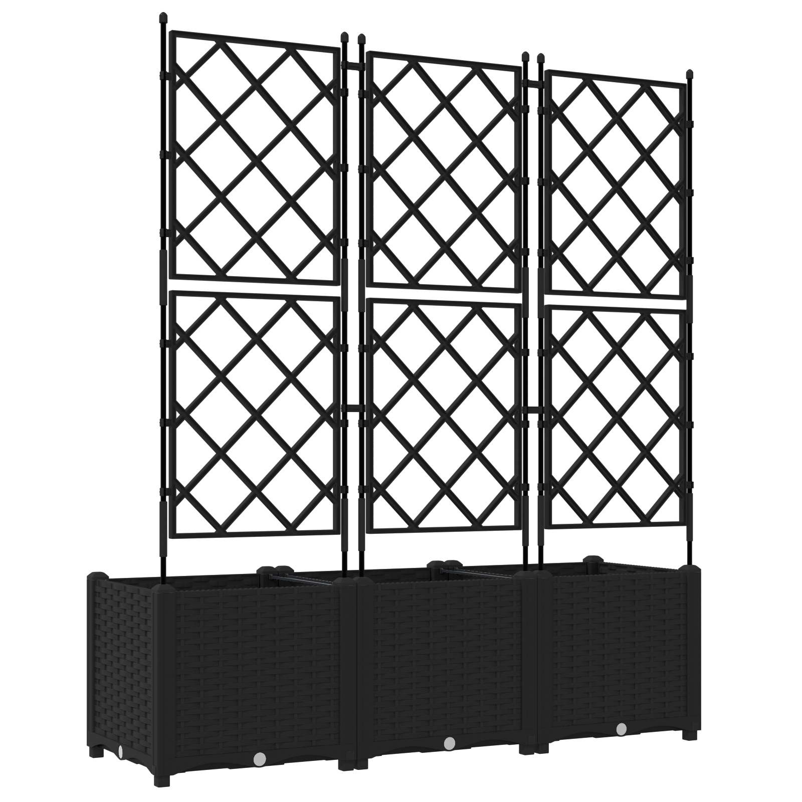 Garden Planter with Trellis 3 pcs Black 120x40x143 cm - Image 6