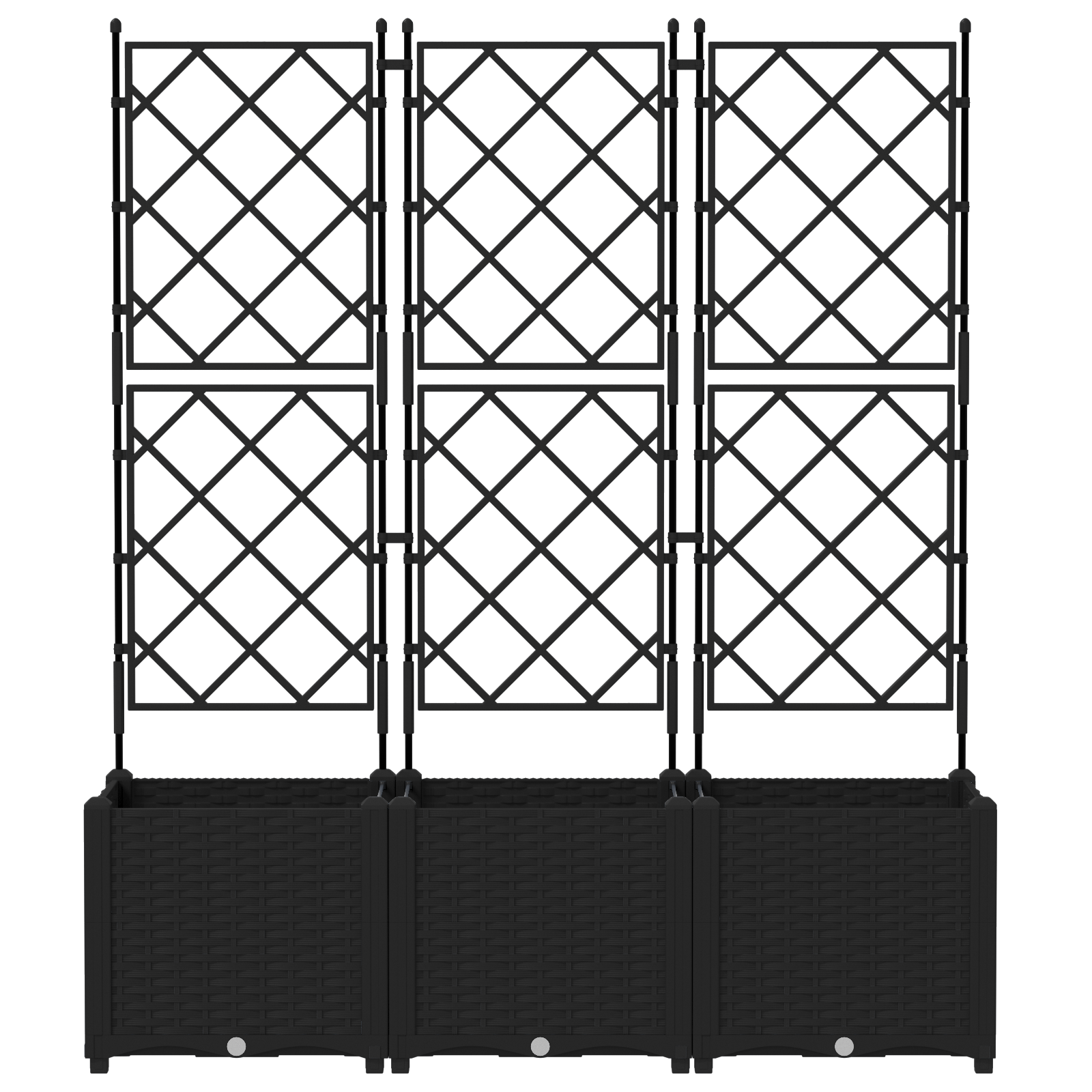 Garden Planter with Trellis 3 pcs Black 120x40x143 cm - Image 4