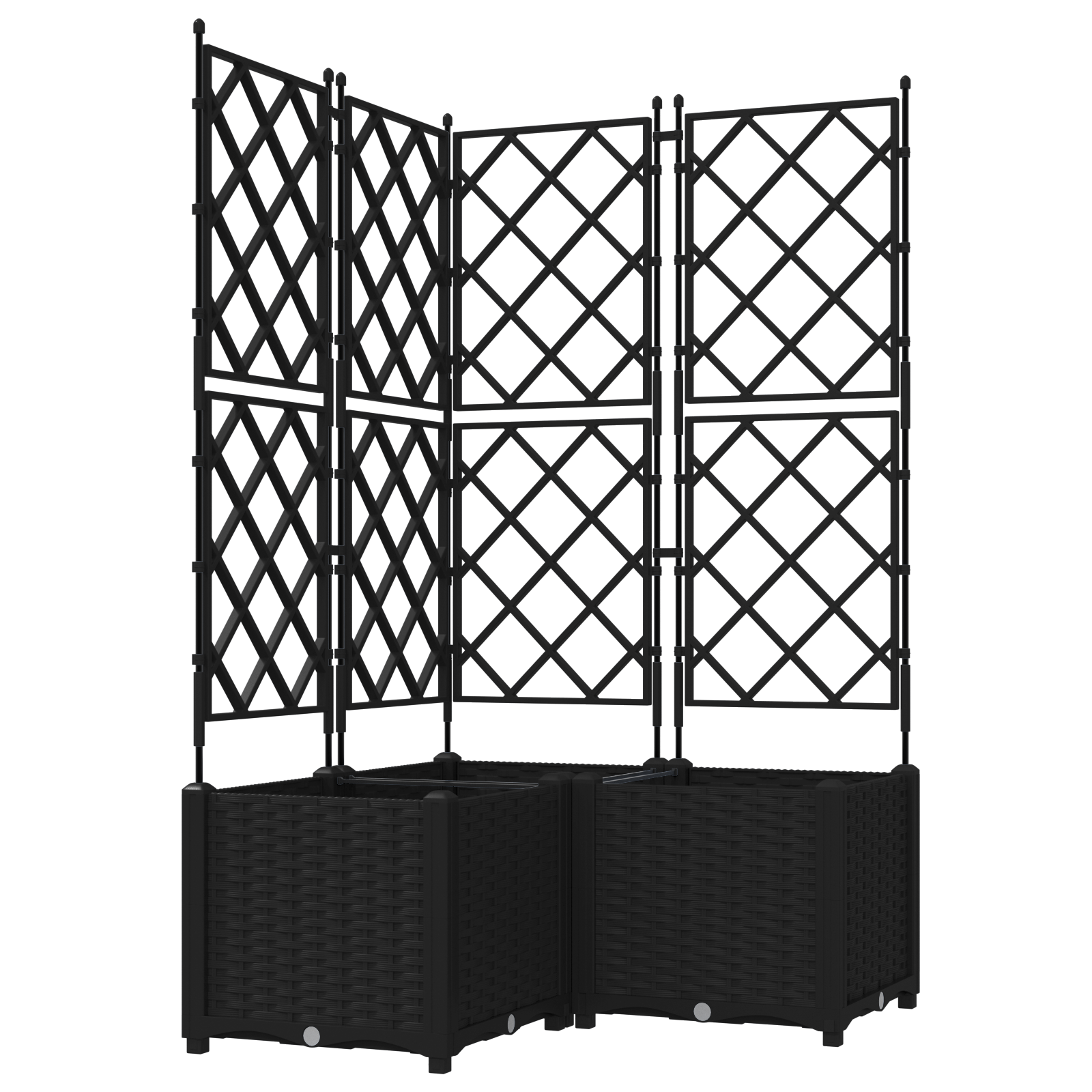 Garden Planter with Trellis 3 pcs Black 80x80x143 cm - Image 2