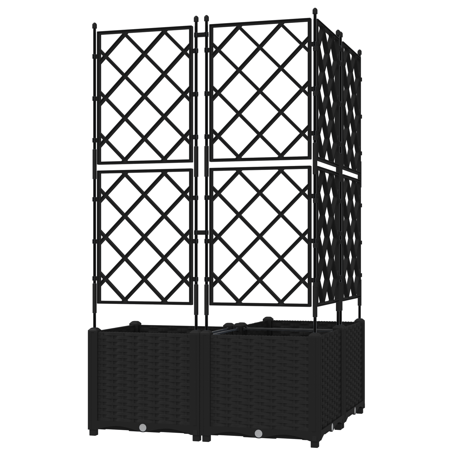 Garden Planter with Trellis 3 pcs Black 80x80x143 cm - Image 6