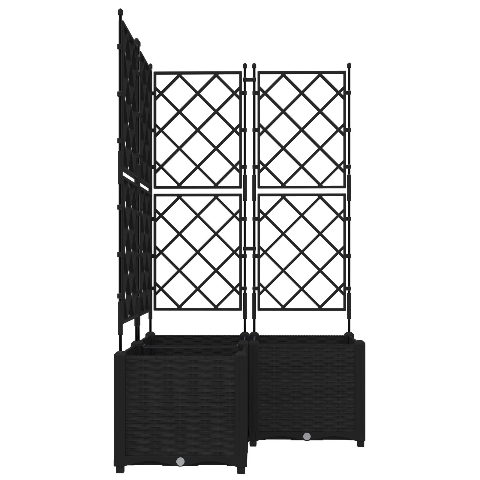 Garden Planter with Trellis 3 pcs Black 80x80x143 cm - Image 5
