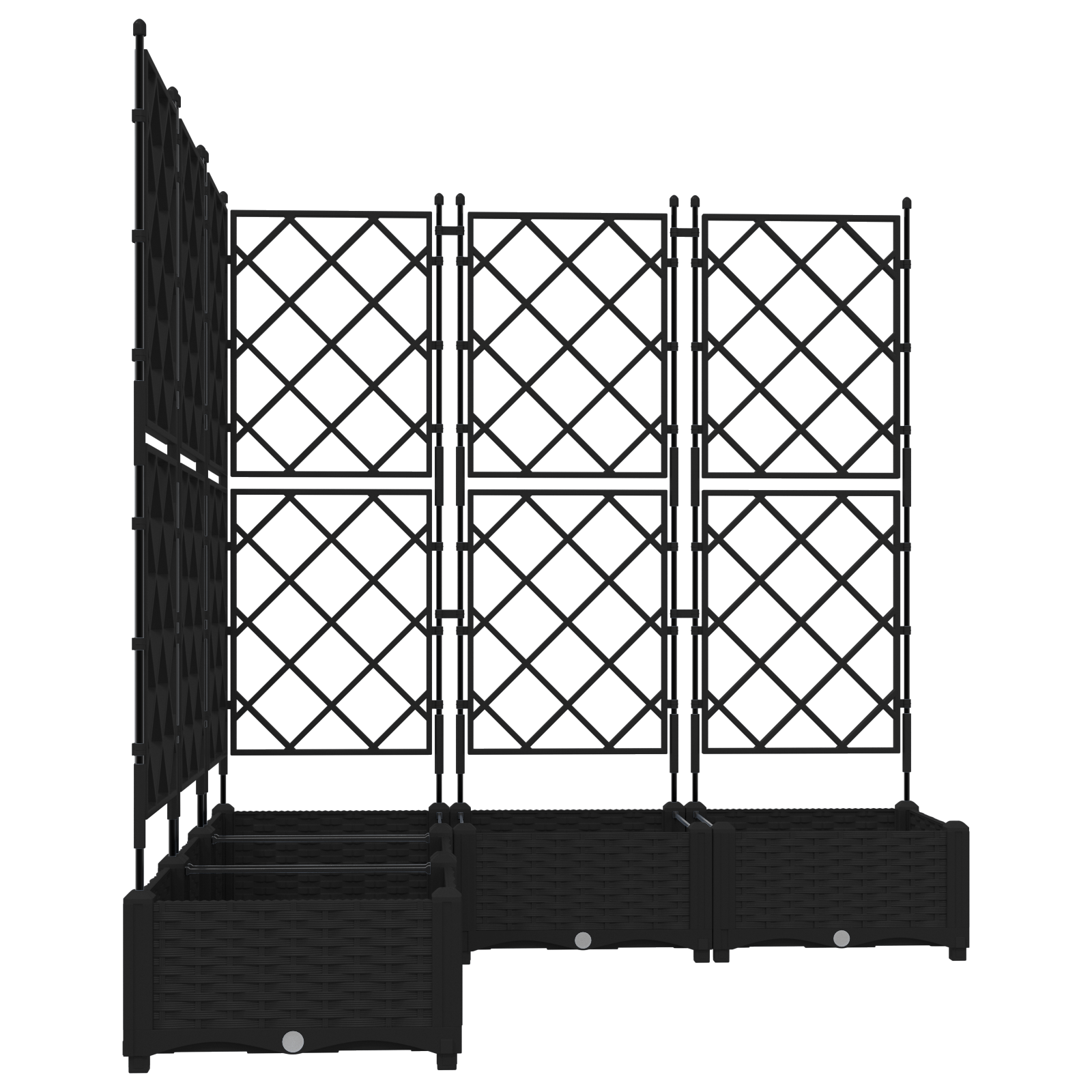 Garden Planter with Trellis 5 pcs Black 120x120x125.5 cm - Image 5