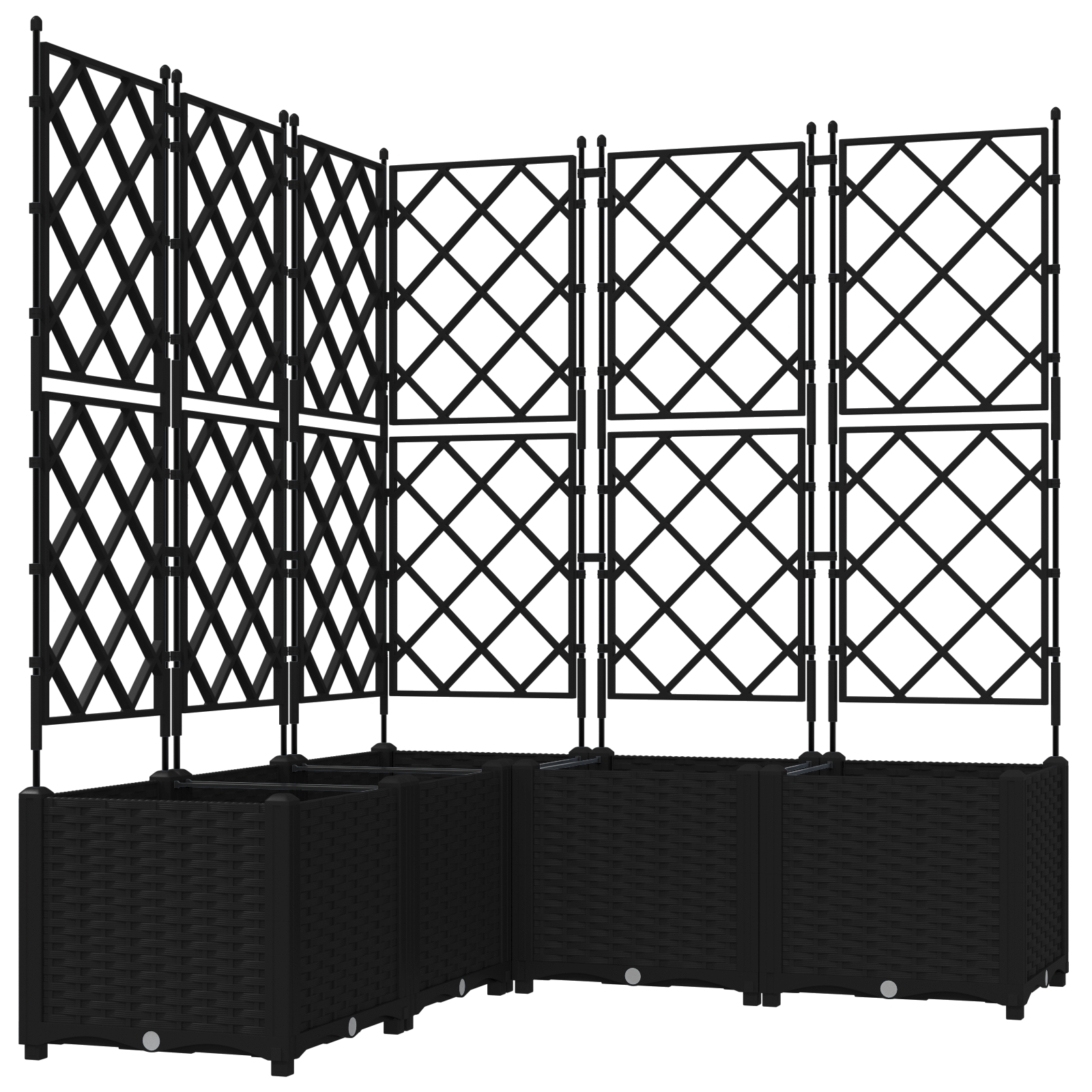 Garden Planter with Trellis 5 pcs Black 120x120x143 cm - Image 2