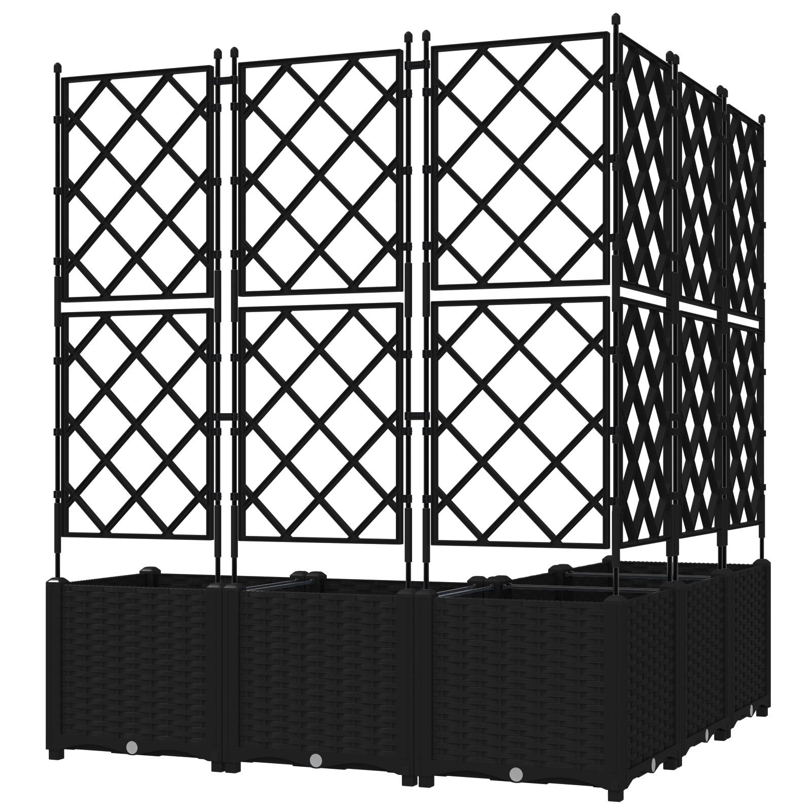 Garden Planter with Trellis 5 pcs Black 120x120x143 cm - Image 6