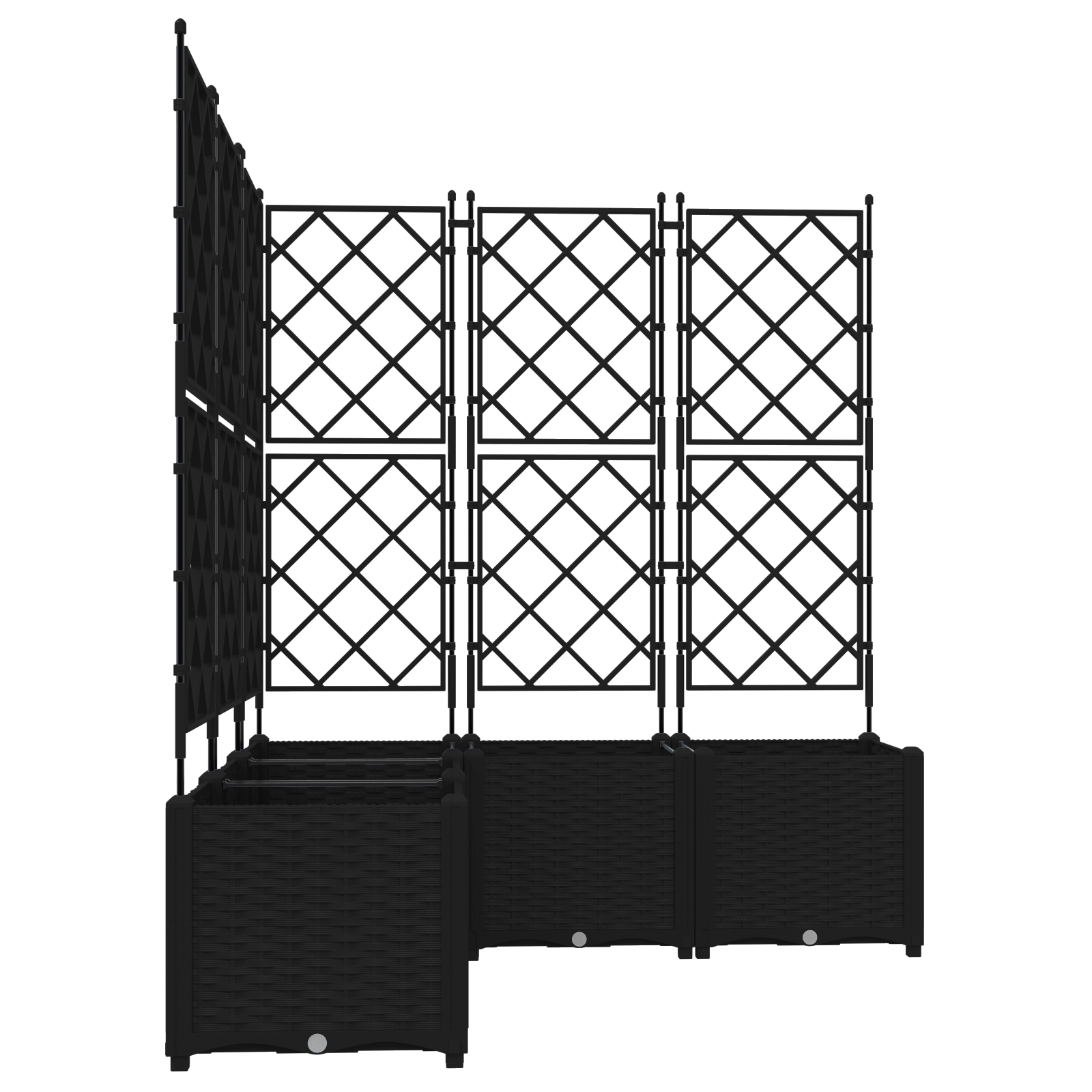 Garden Planter with Trellis 5 pcs Black 120x120x143 cm - Image 5