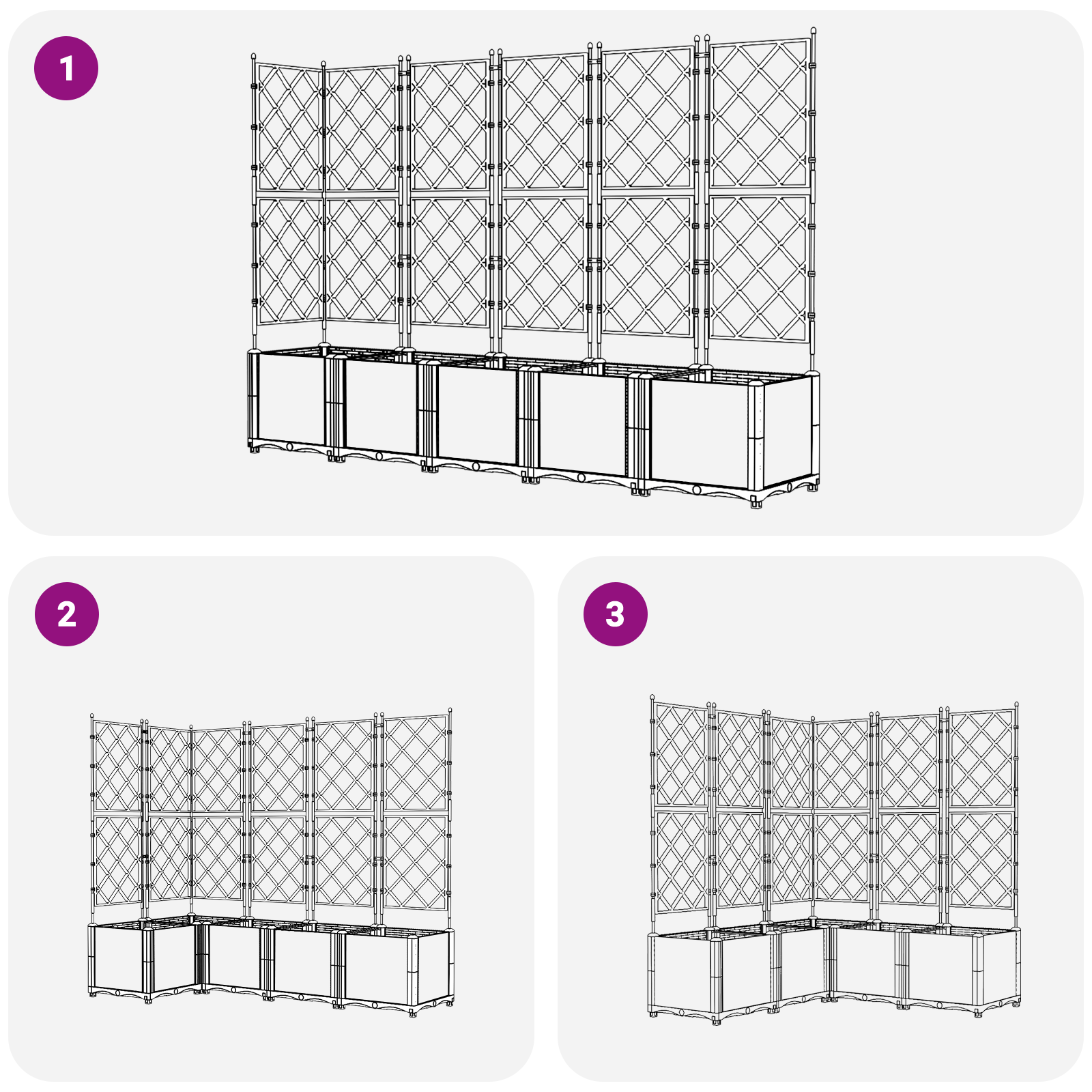 Garden Planter with Trellis 5 pcs Black 120x120x143 cm - Image 7
