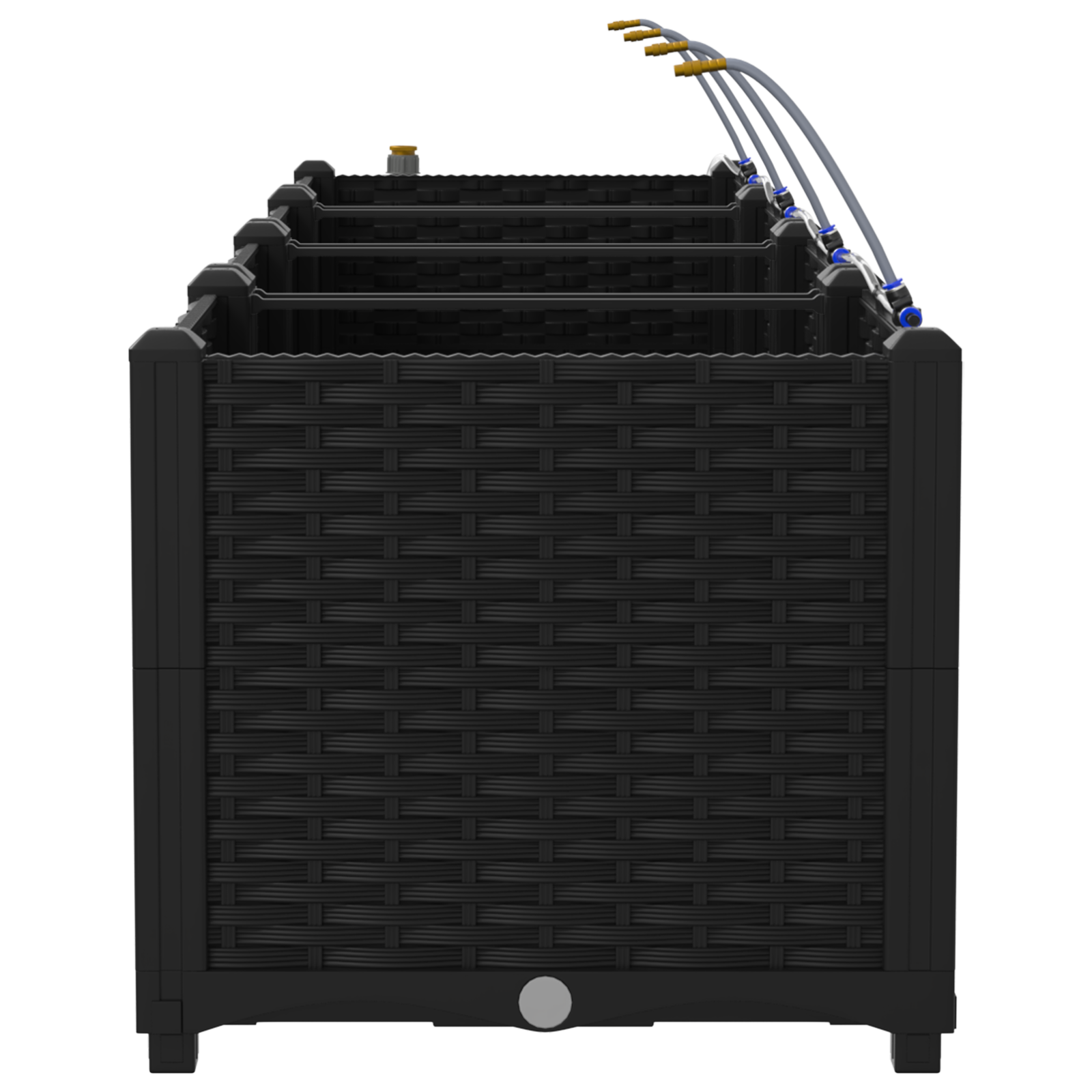 Garden Planters with Water Irrigation System 4 pcs Black - Image 6