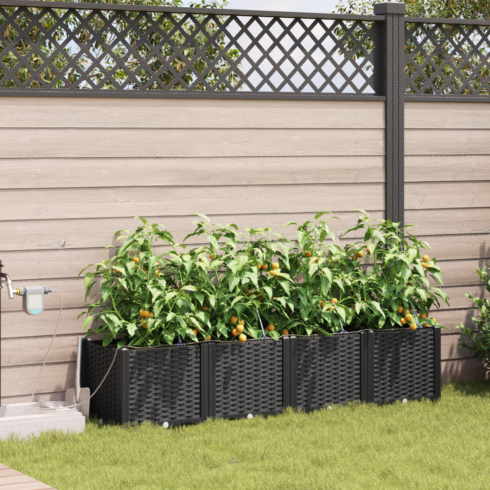 Tuinplanten met Water Irrigatiesysteem 4 stks Zwart