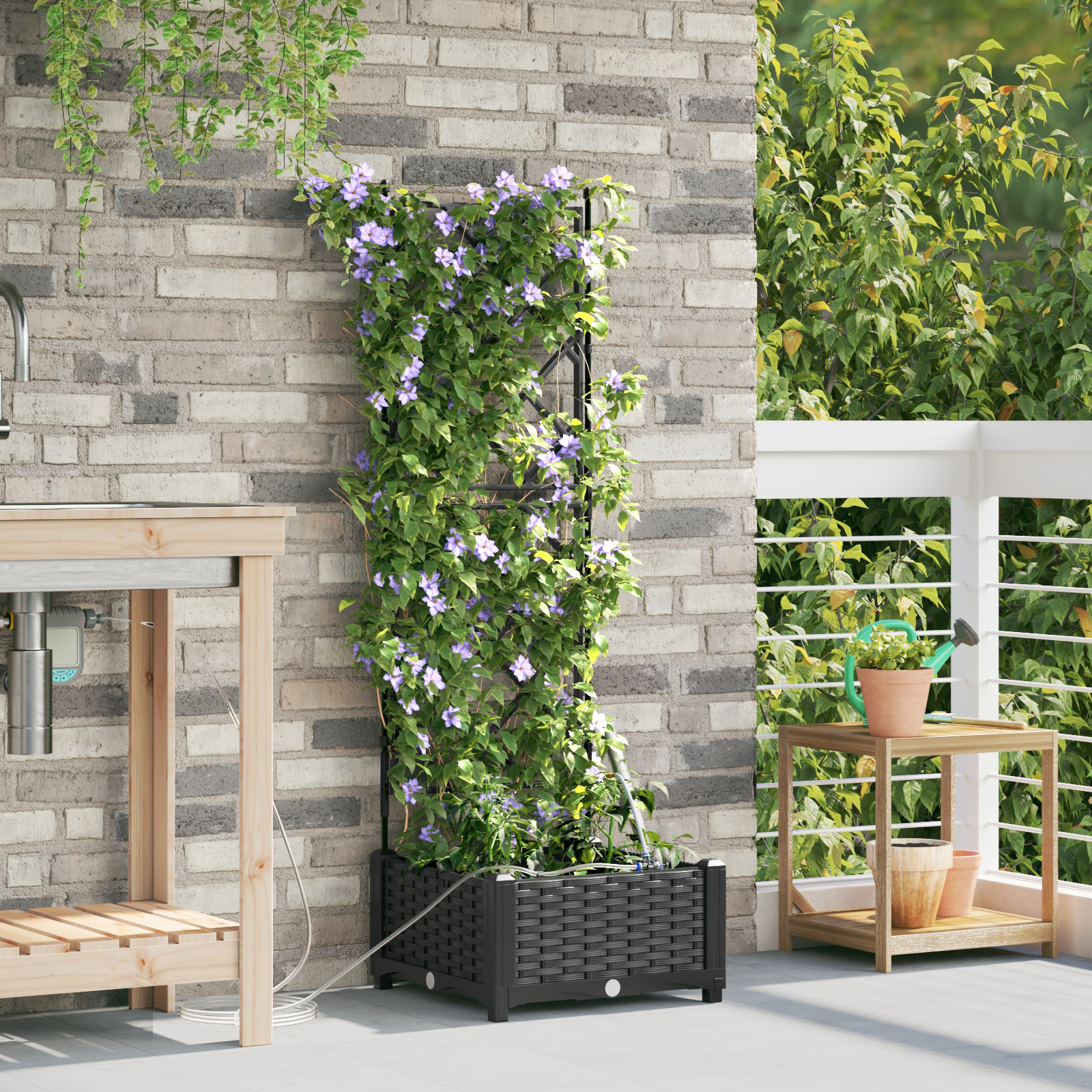 Tuinplantsoenen met Water Irrigatiesysteem Zwart