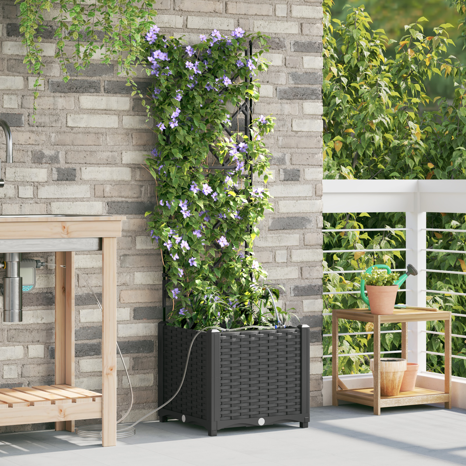 Tuinplanten met Water Irrigatiesysteem Zwart