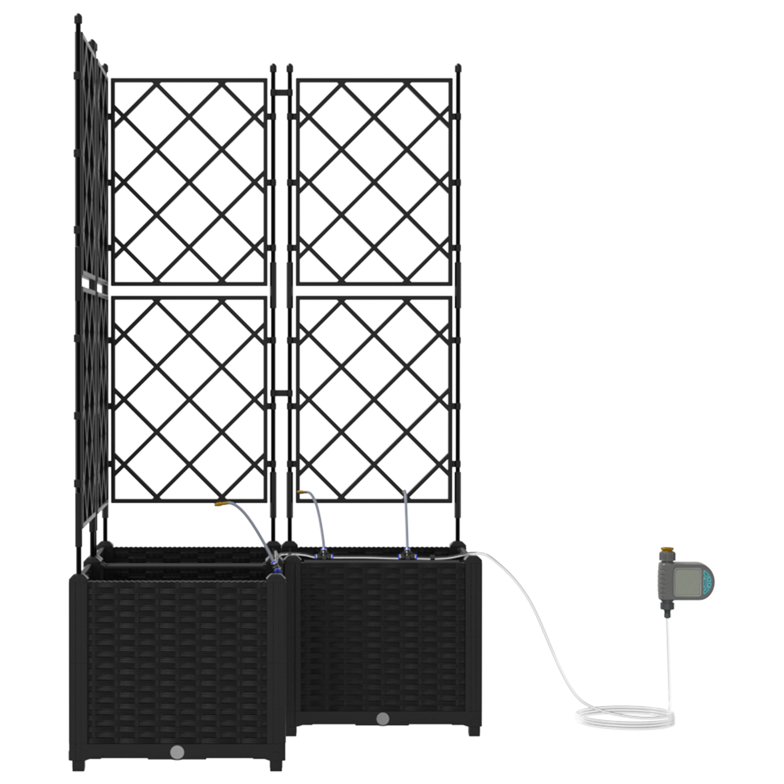 Garden Planters with Water Irrigation System 3 pcs Black - Image 5