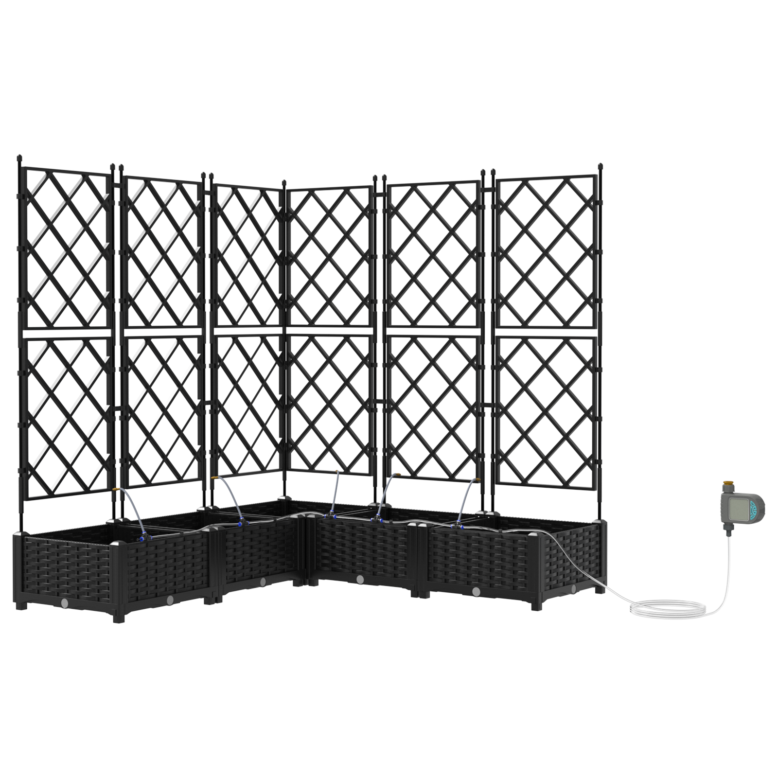 Thumbnail - vidaXL Gartenpflanzen 1 Stück Schwarz 120 x 120 x 126 cm Plastik