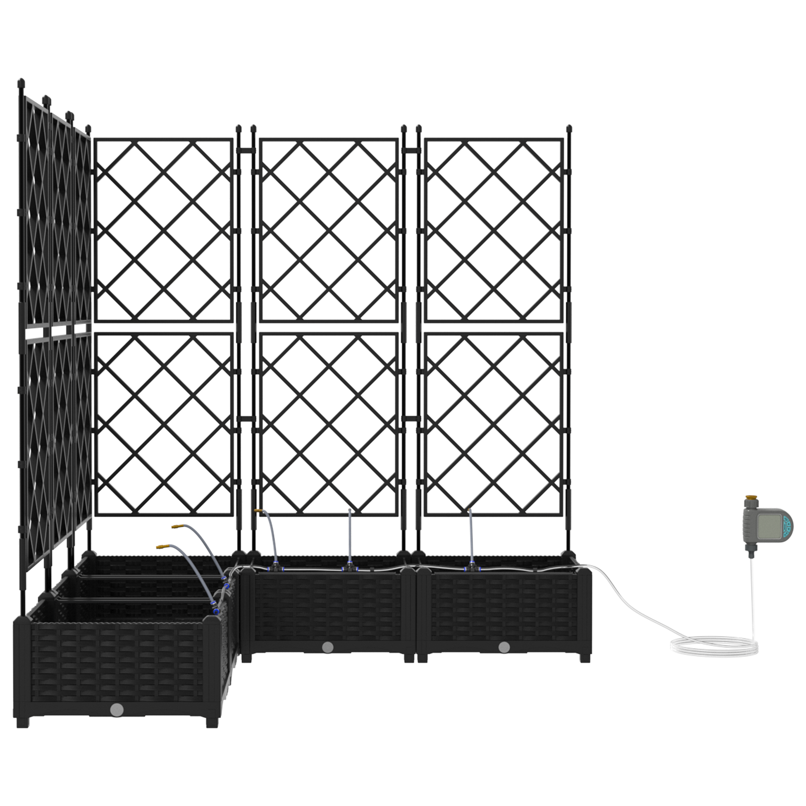 Garden Planters with Water Irrigation System 5 pcs Black - Image 5