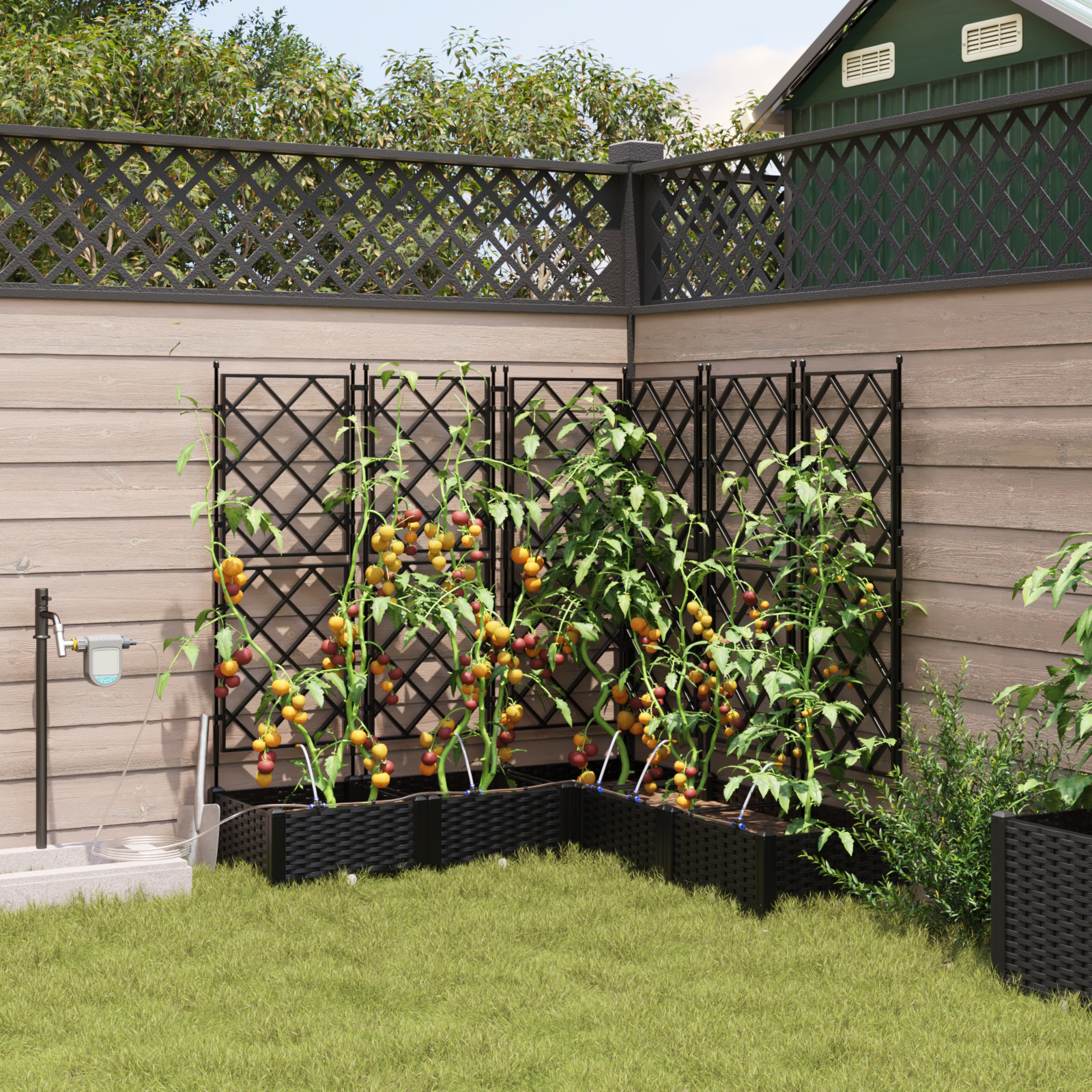 Thumbnail - vidaXL Gartenpflanzen 1 Stück Schwarz 120 x 120 x 126 cm Plastik