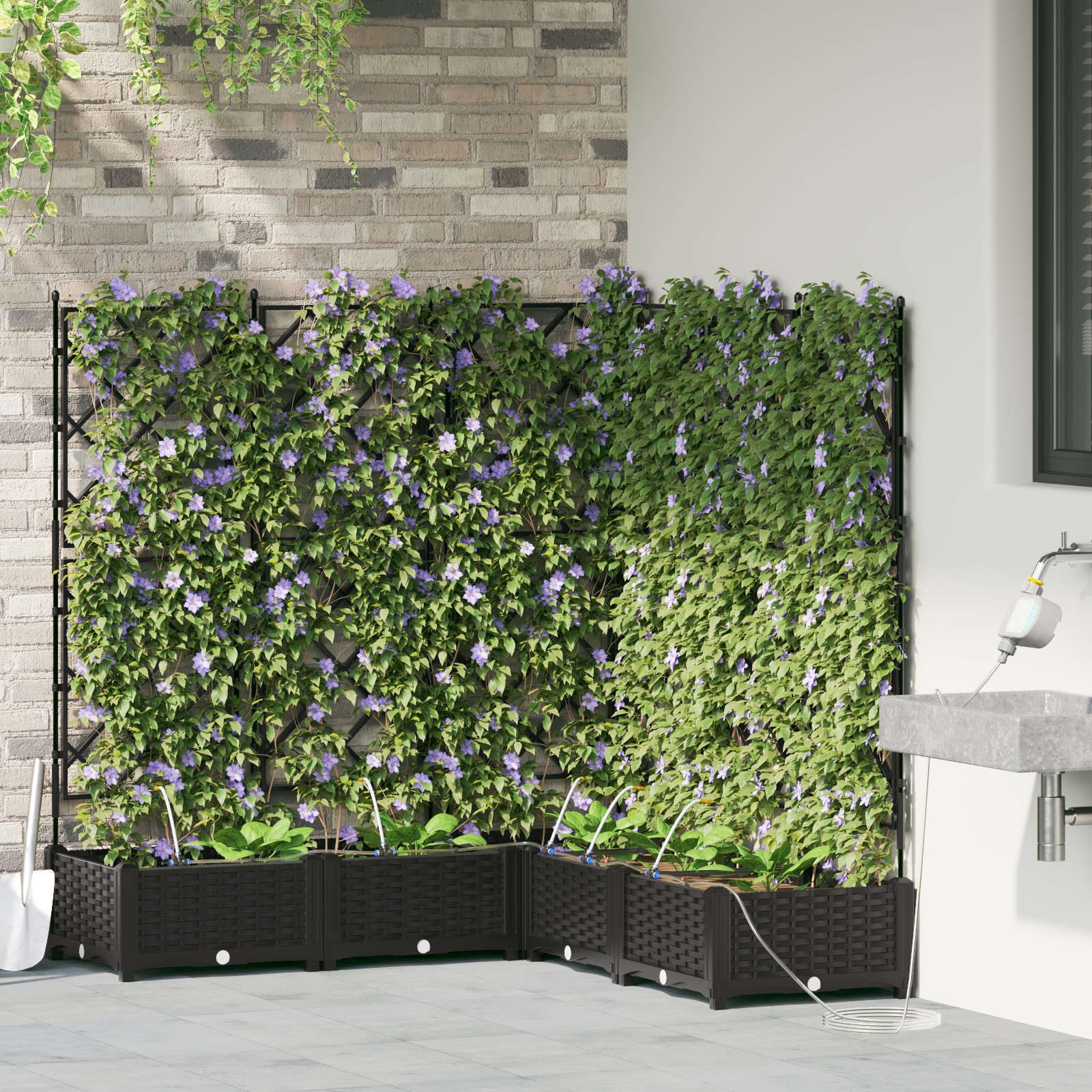 Thumbnail - vidaXL Gartenpflanzen 1 Stück Schwarz 120 x 120 x 126 cm Plastik
