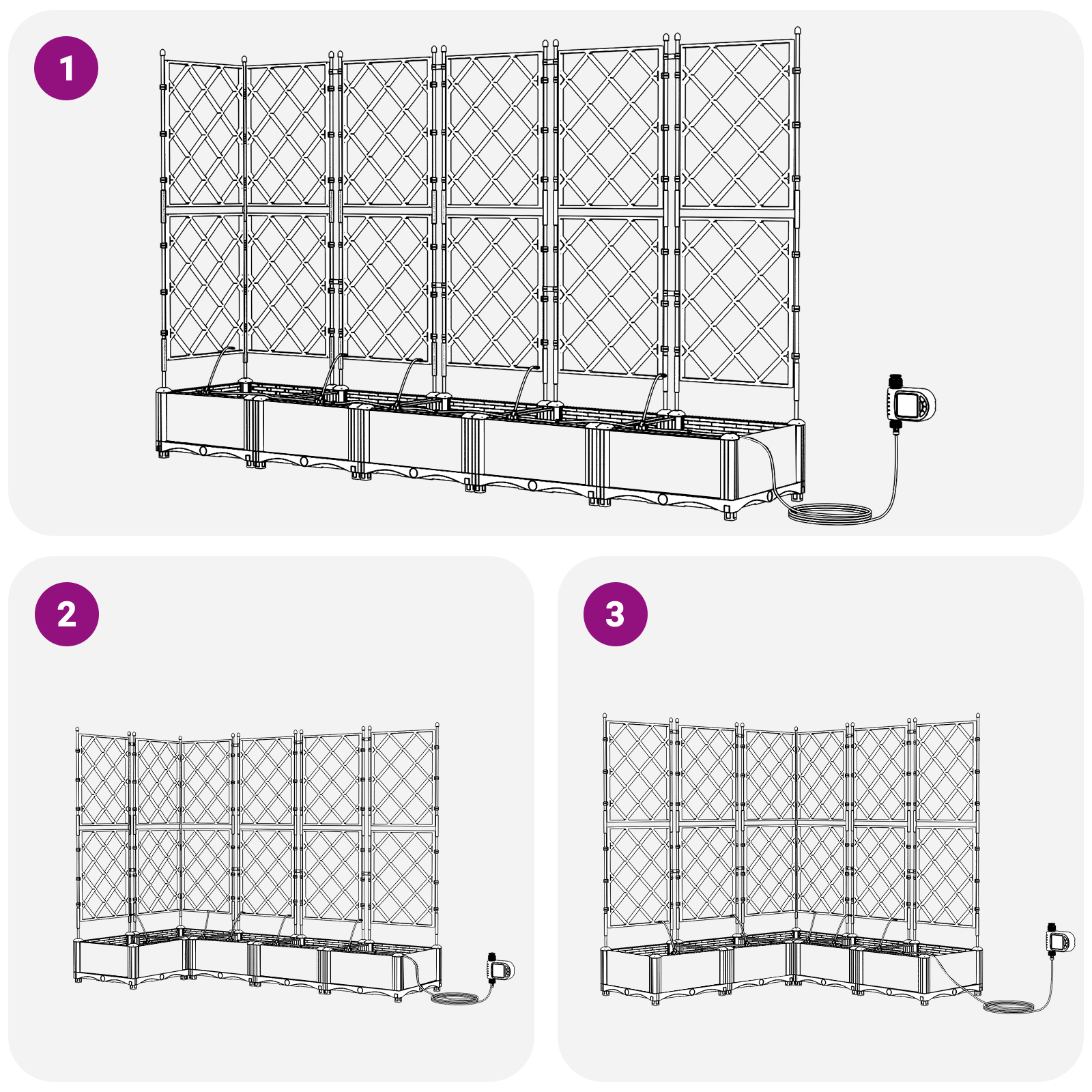 Garden Planters with Water Irrigation System 5 pcs Black - Image 7