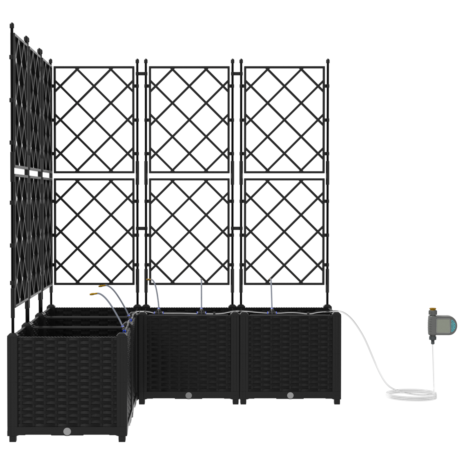 Garden Planters with Water Irrigation System 5 pcs Black - Image 4