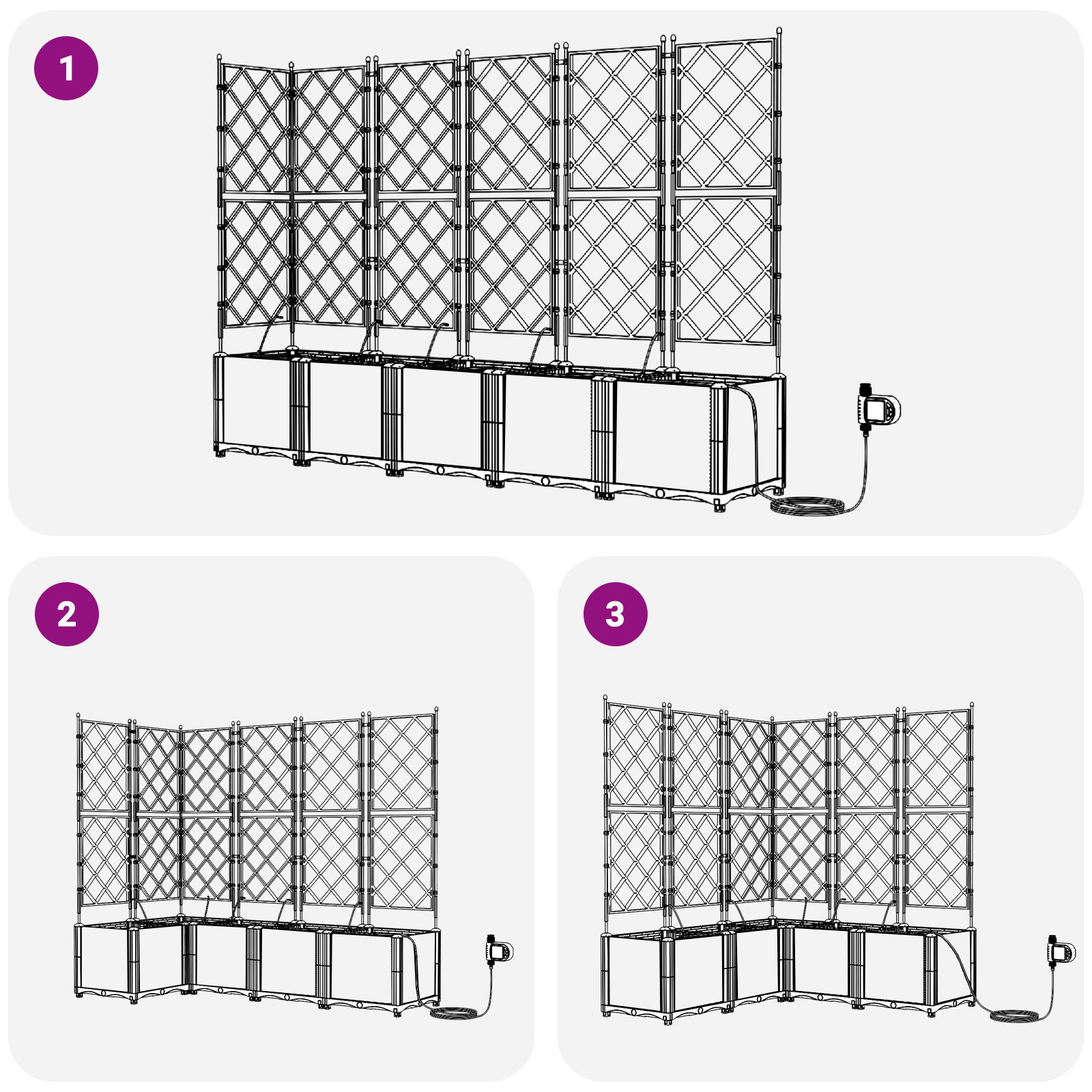 Garden Planters with Water Irrigation System 5 pcs Black - Image 6