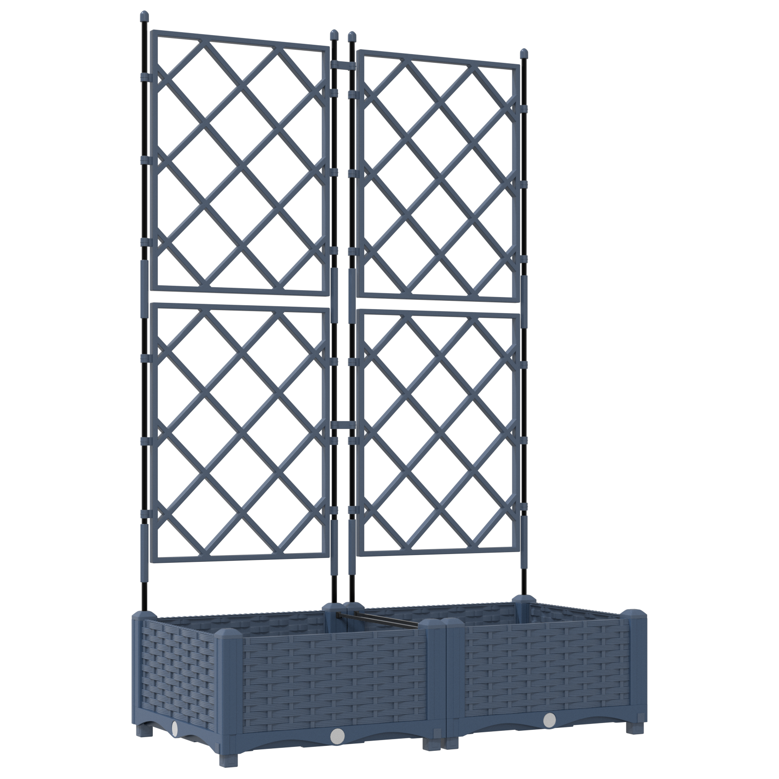 Garden Planter with Trellis 2 pcs Grey 80x40x125.5 cm - Image 2