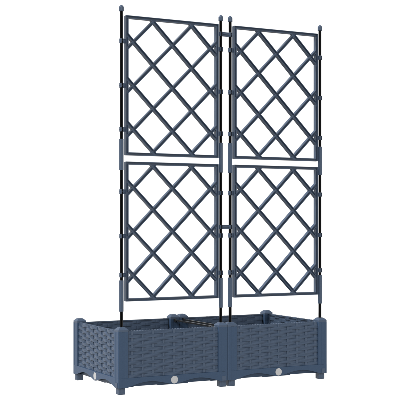 Garden Planter with Trellis 2 pcs Grey 80x40x125.5 cm - Image 7