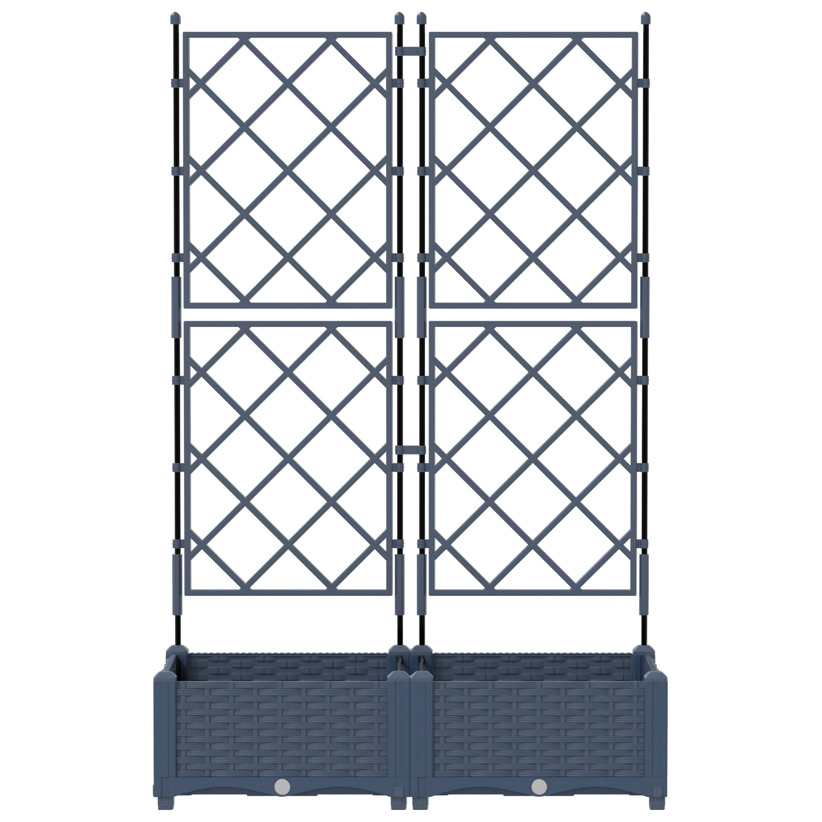 Garden Planter with Trellis 2 pcs Grey 80x40x125.5 cm - Image 5