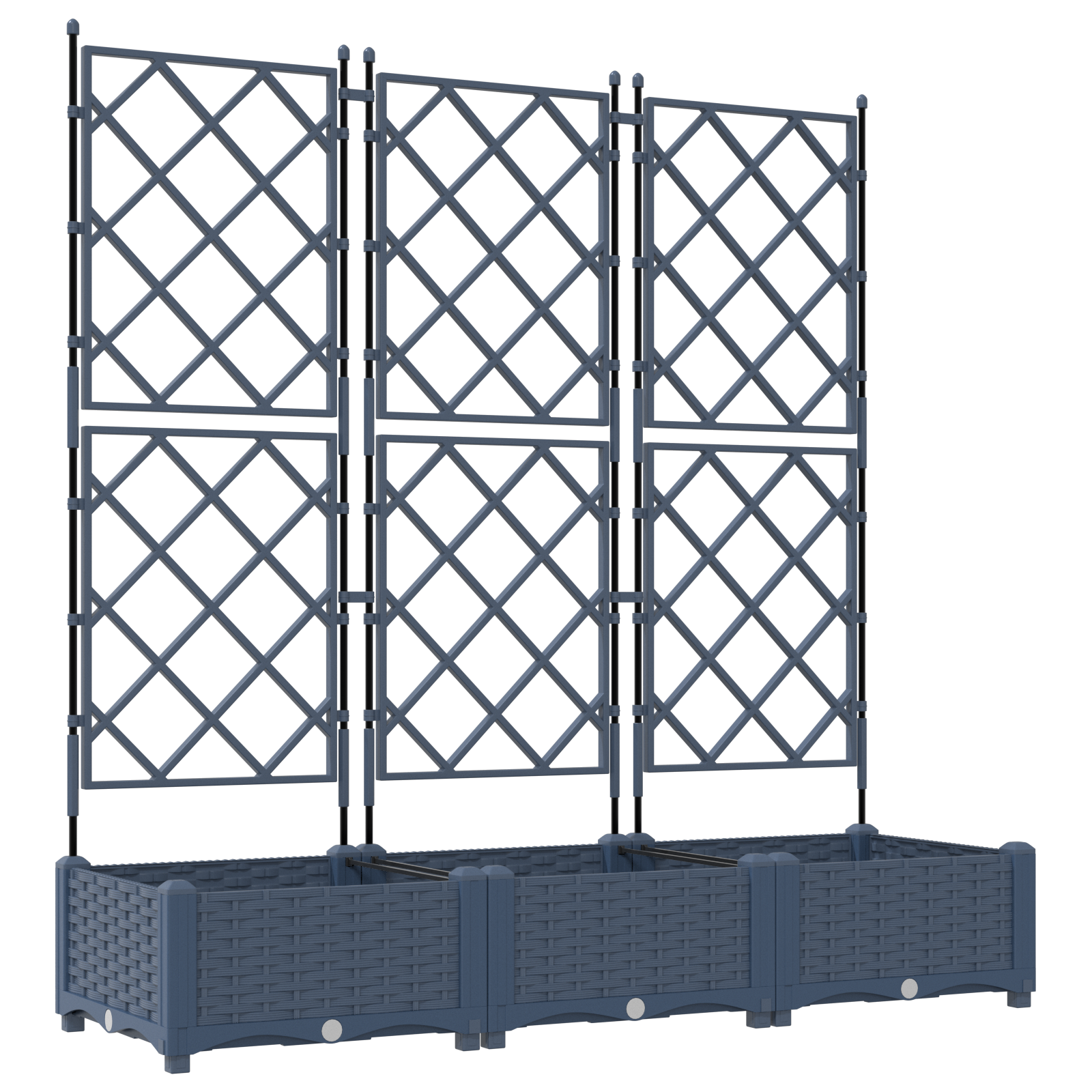 Garden Planter with Trellis 3 pcs Grey 120x40x125.5 cm - Image 2