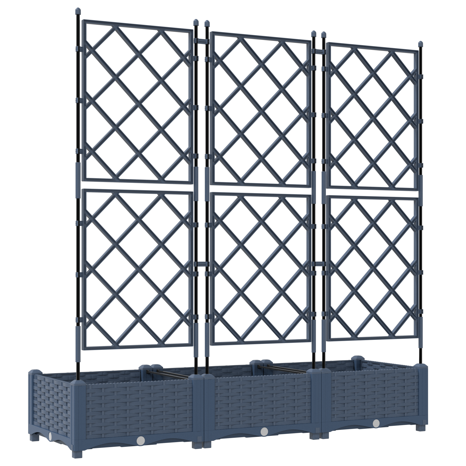 Garden Planter with Trellis 3 pcs Grey 120x40x125.5 cm - Image 7