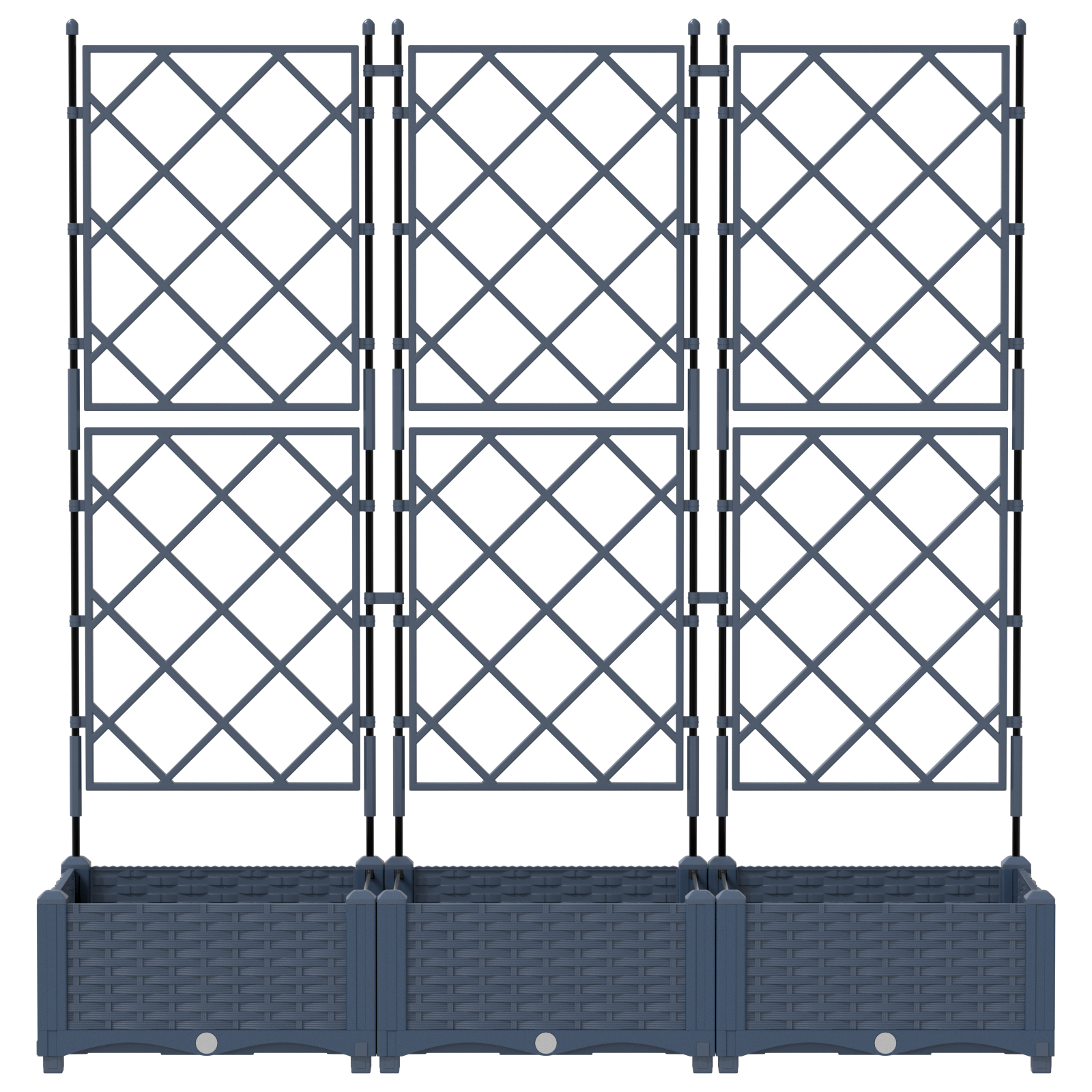 Garden Planter with Trellis 3 pcs Grey 120x40x125.5 cm - Image 5
