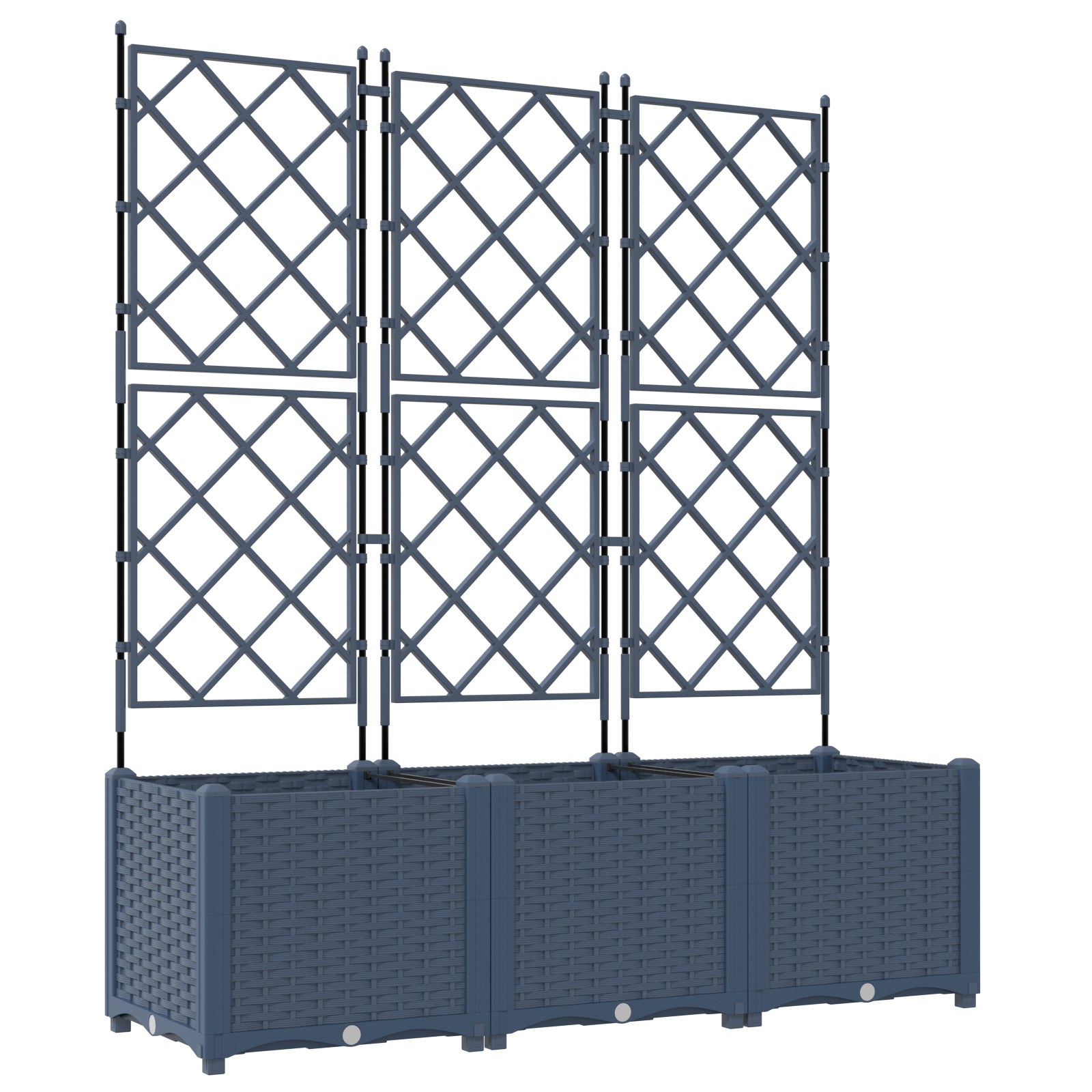 Garden Planter with Trellis 3 pcs Grey 120x40x143 cm - Image 2