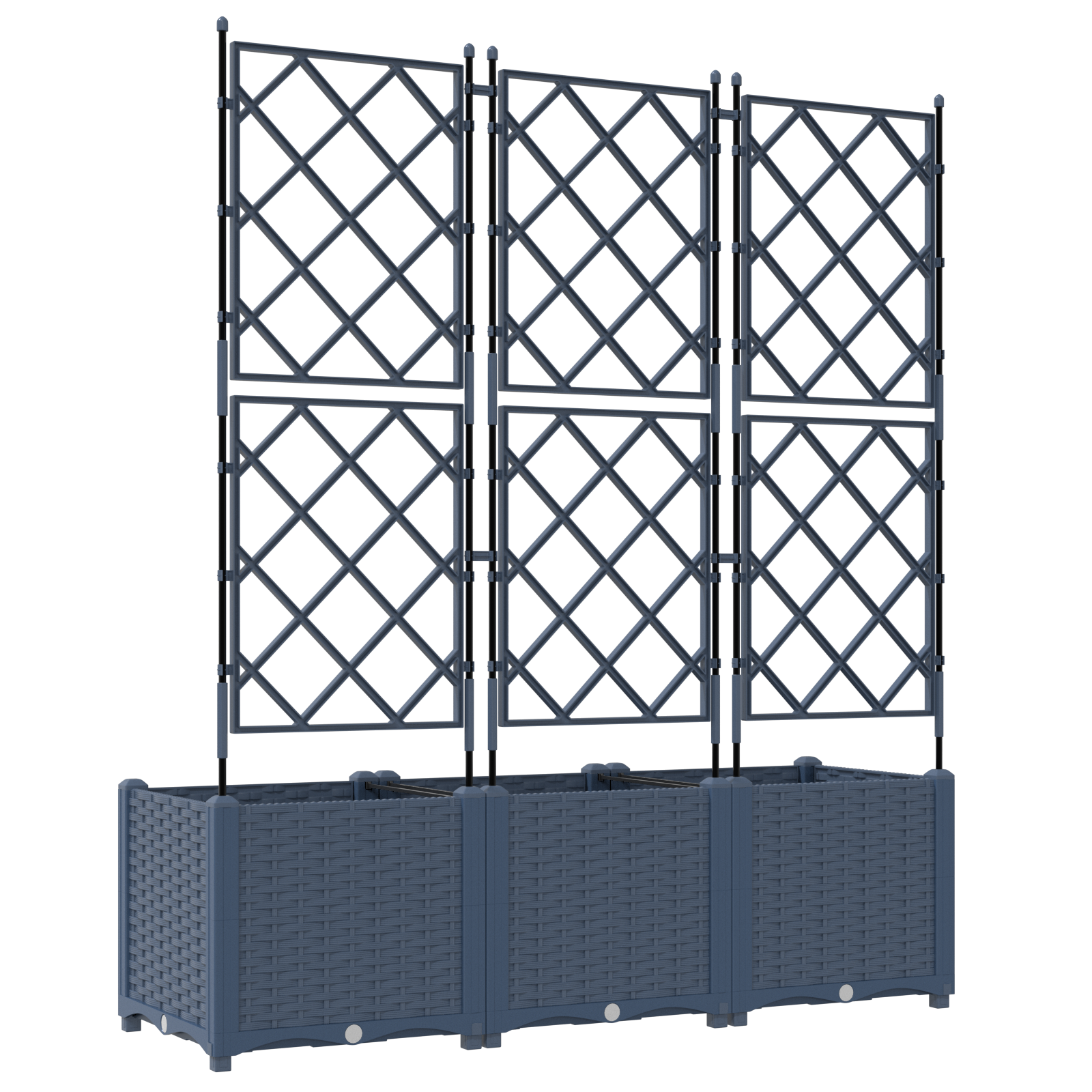 Garden Planter with Trellis 3 pcs Grey 120x40x143 cm - Image 7