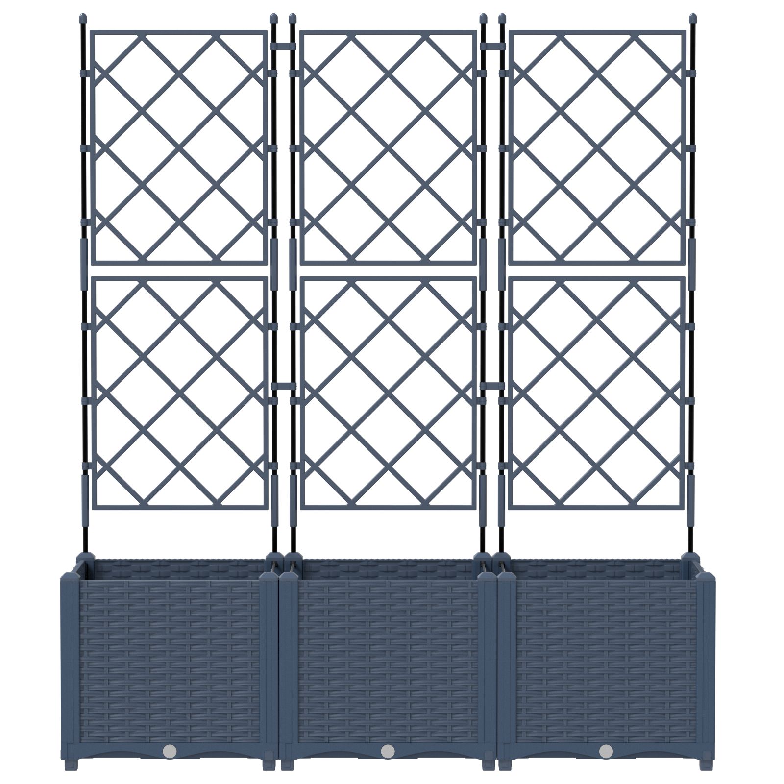 Garden Planter with Trellis 3 pcs Grey 120x40x143 cm - Image 5