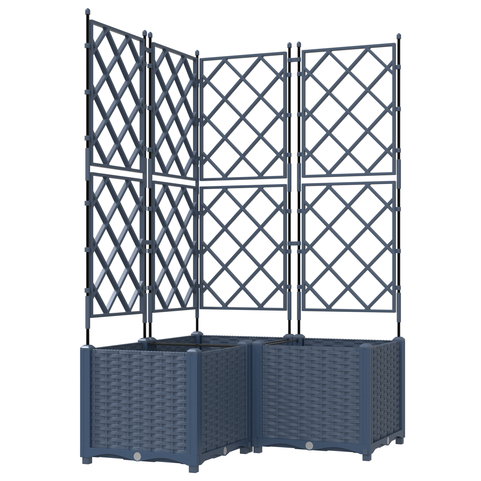 Garden Planter with Trellis 3 pcs Grey 80x80x143 cm - Image 2