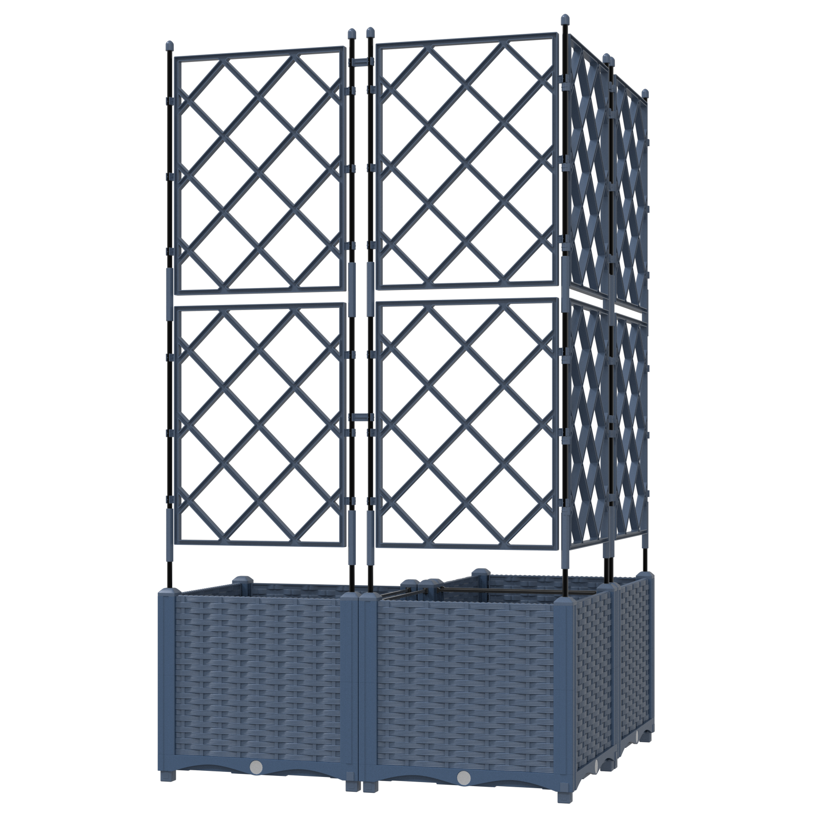 Garden Planter with Trellis 3 pcs Grey 80x80x143 cm - Image 5