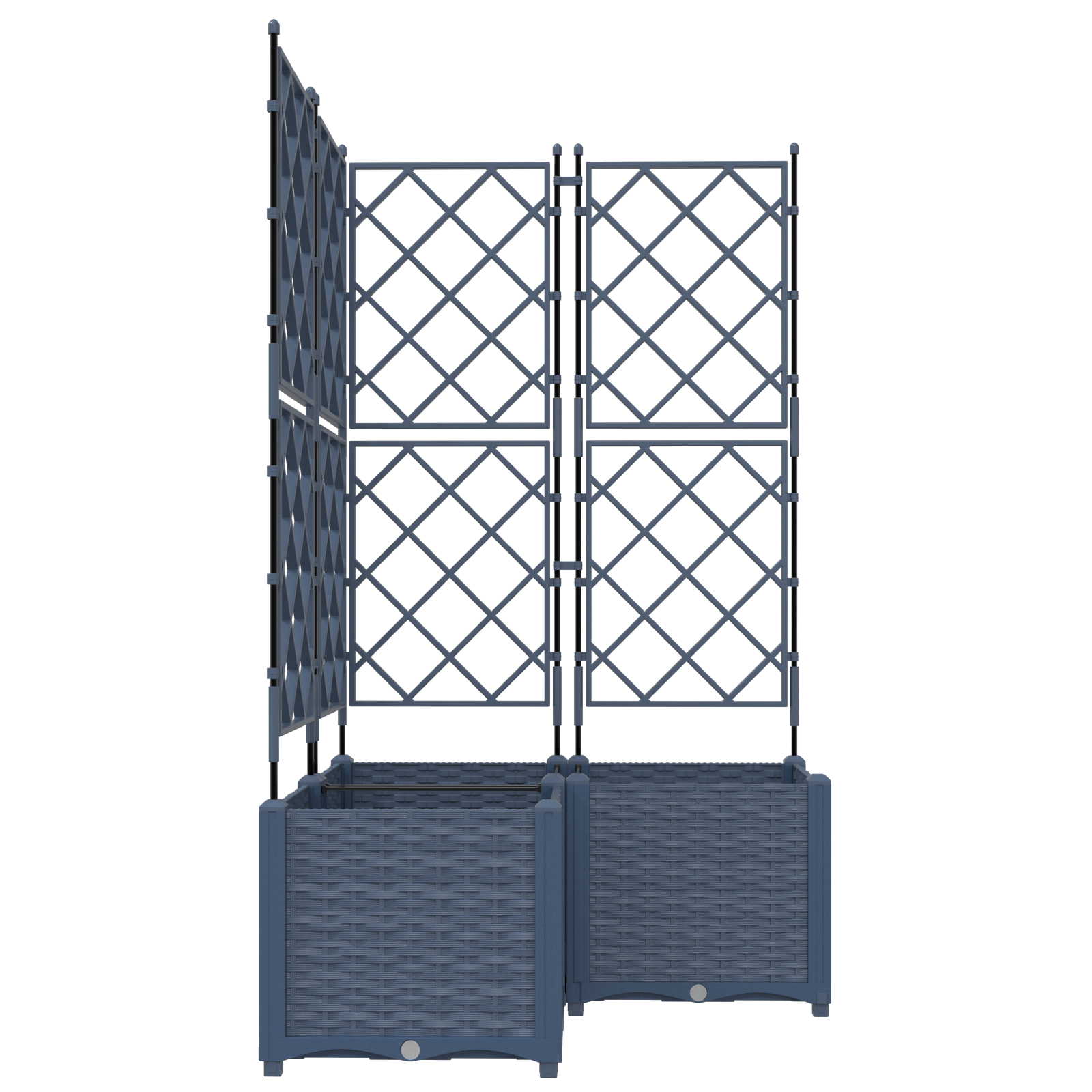 Garden Planter with Trellis 3 pcs Grey 80x80x143 cm - Image 4