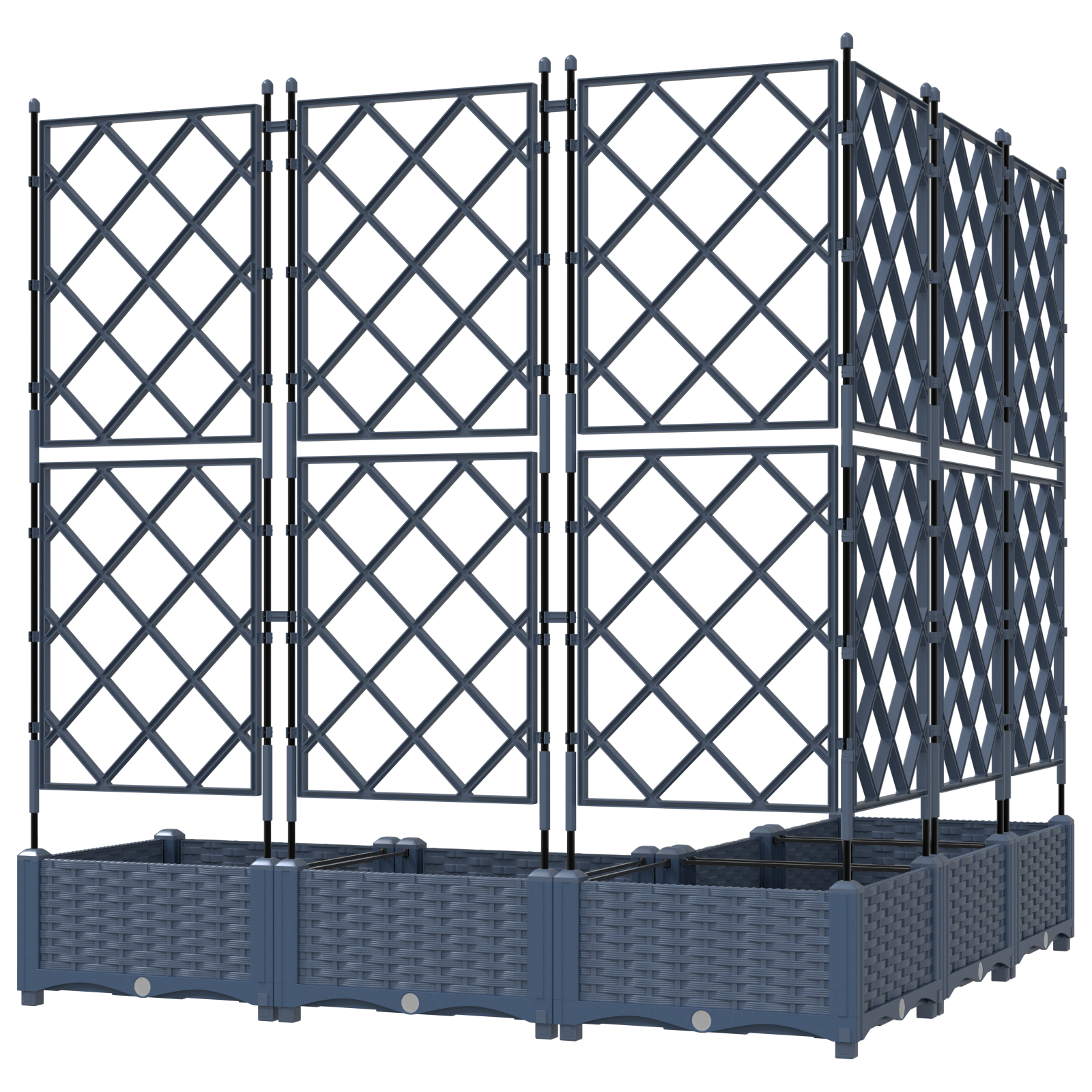 Garden Planter with Trellis 5 pcs Grey 120x120x125.5 cm - Image 6