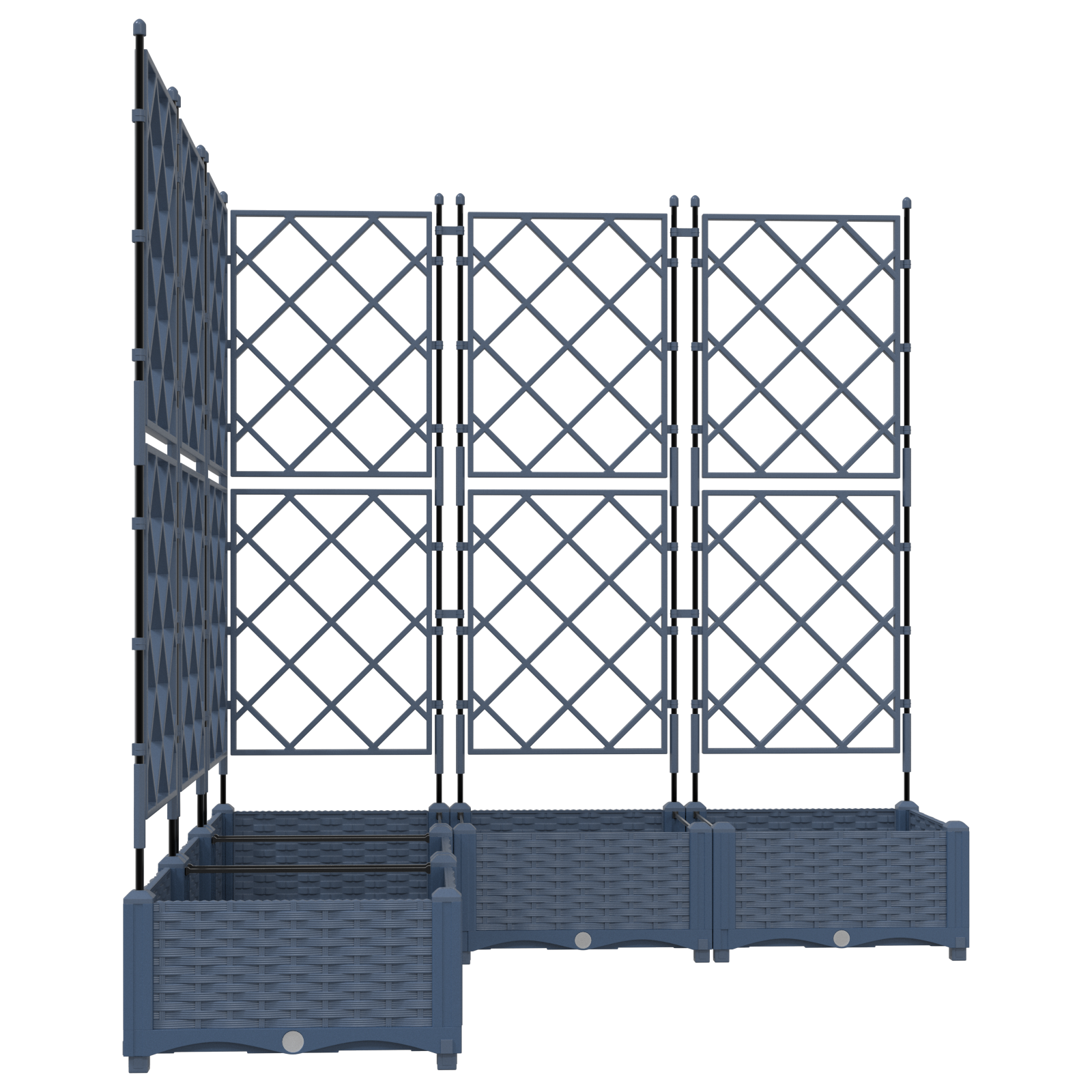 Garden Planter with Trellis 5 pcs Grey 120x120x125.5 cm - Image 5