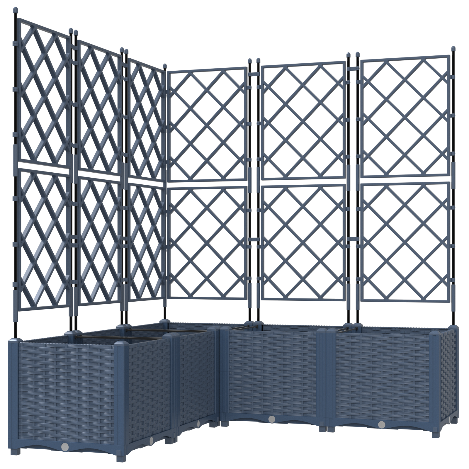 Garden Planter with Trellis 5 pcs Grey 120x120x143 cm - Image 2