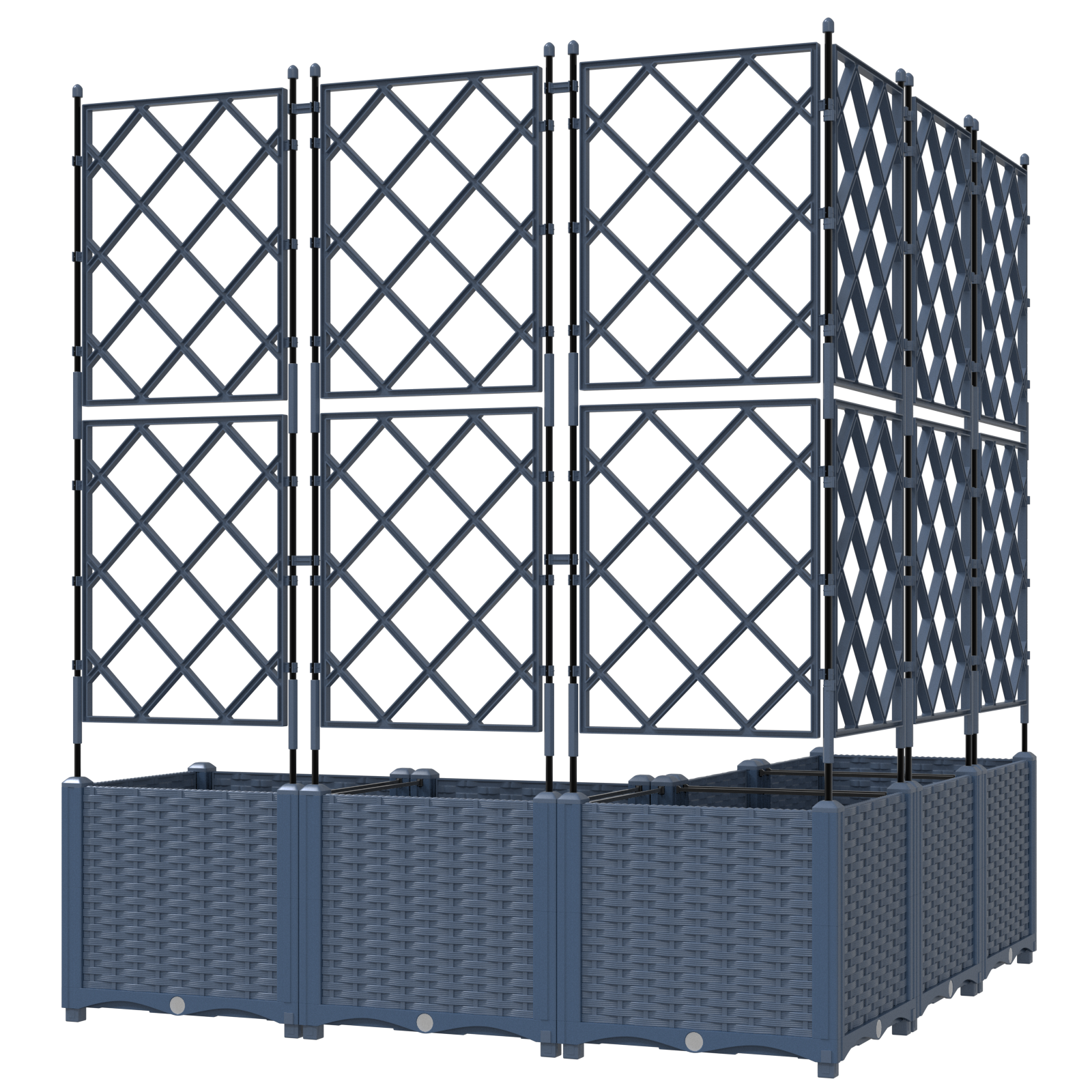 Garden Planter with Trellis 5 pcs Grey 120x120x143 cm - Image 5