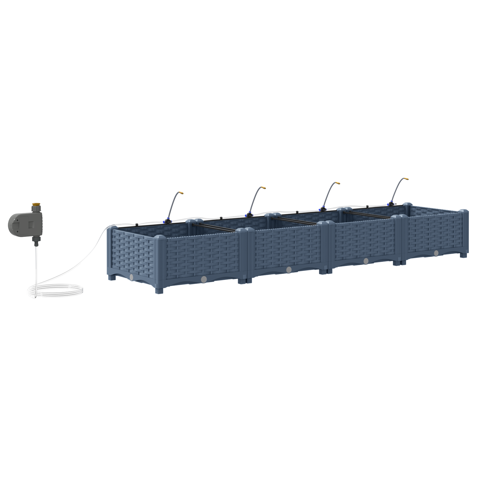 Garden Planters with Water Irrigation System 4 pcs Grey - Image 6