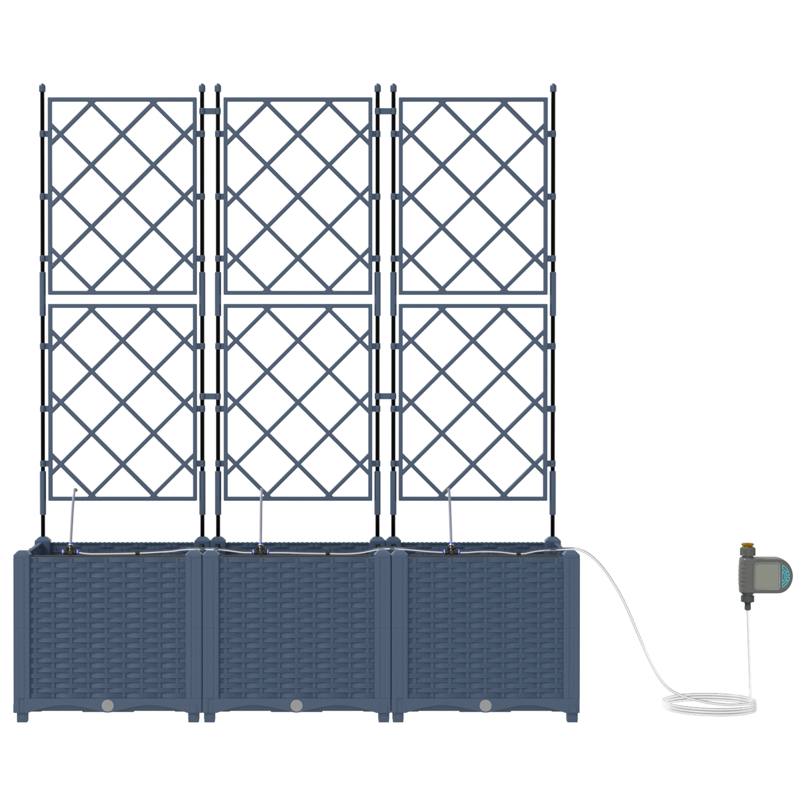 Garden Planters with Water Irrigation System 3 pcs Grey - Image 5