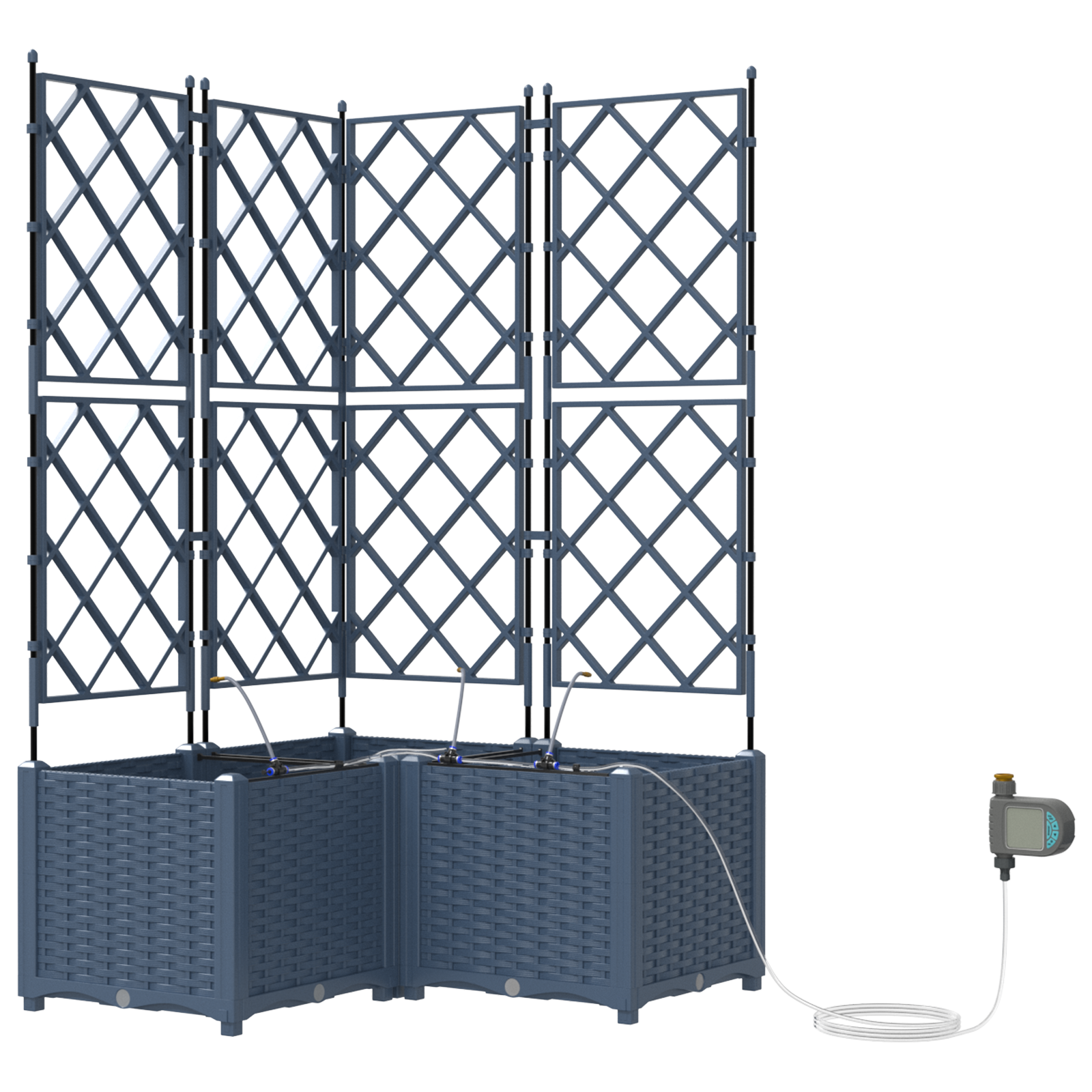 Garden Planters with Water Irrigation System 3 pcs Grey - Image 2