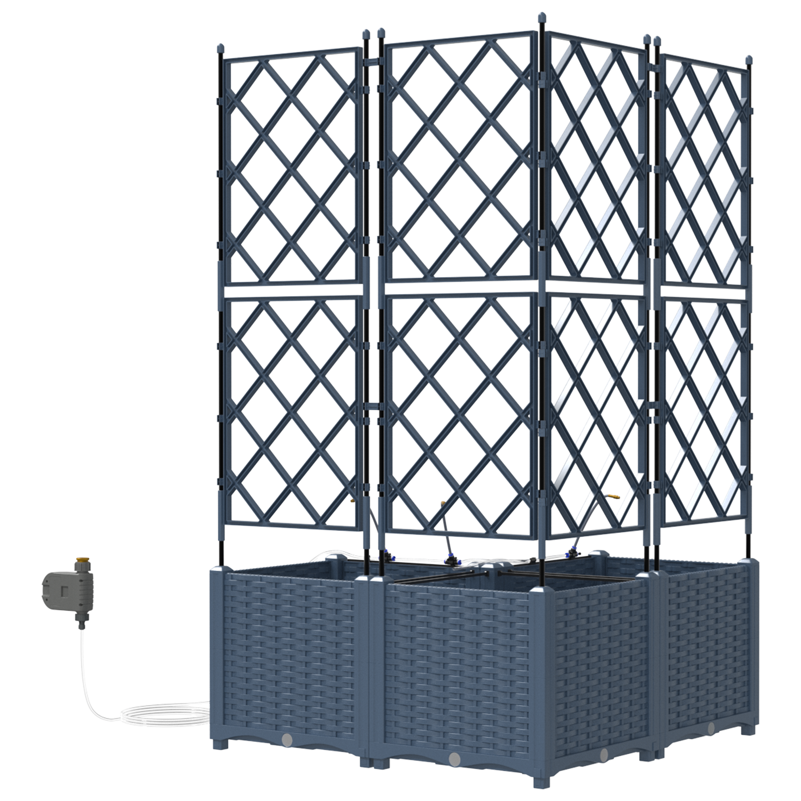 Garden Planters with Water Irrigation System 3 pcs Grey - Image 6