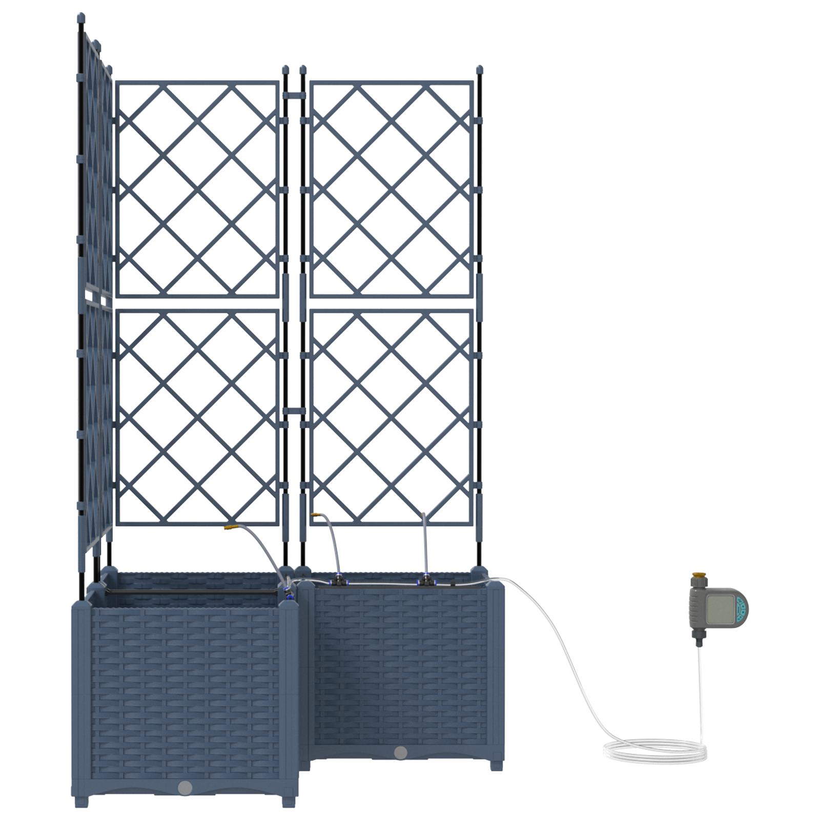 Garden Planters with Water Irrigation System 3 pcs Grey - Image 5