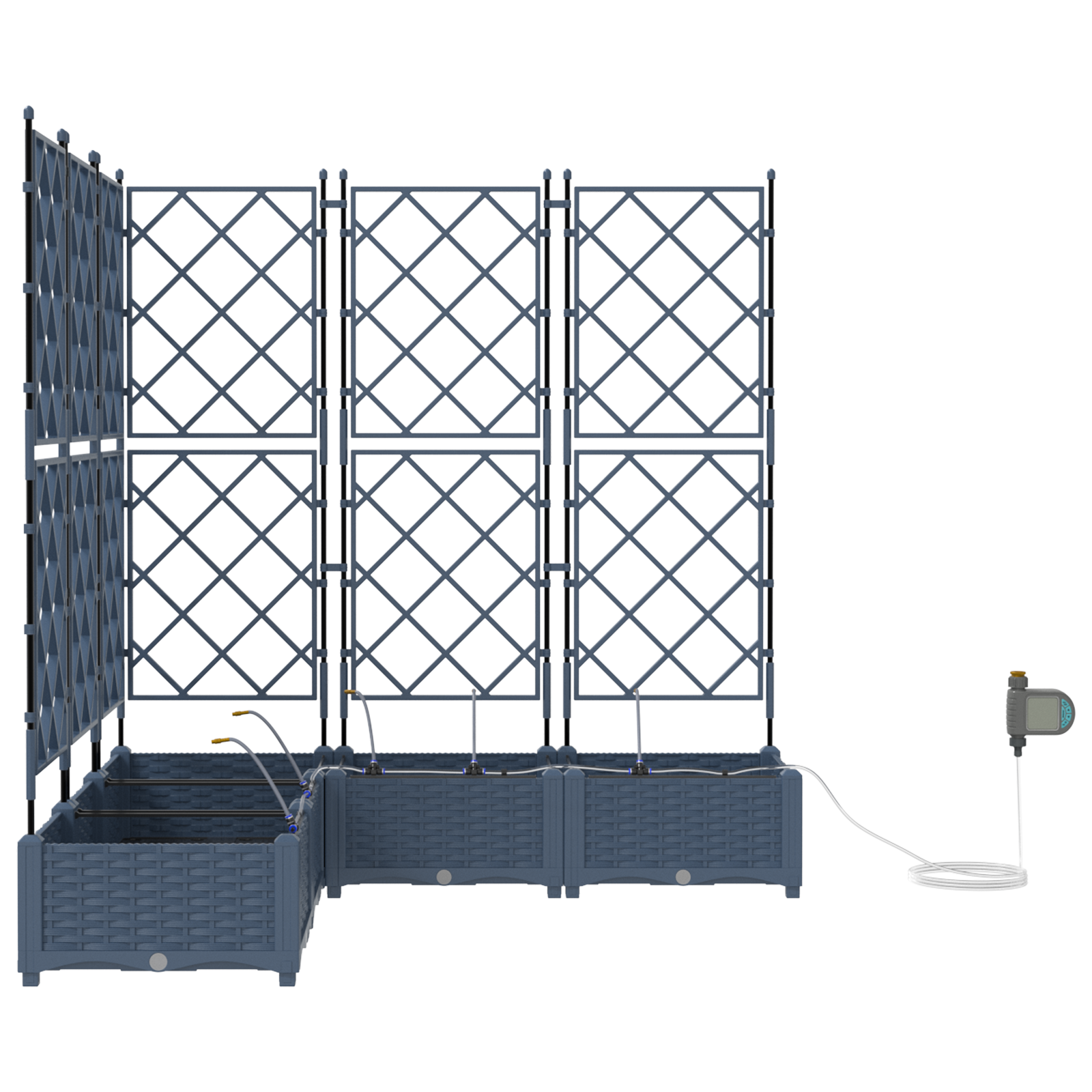 Garden Planters with Water Irrigation System 5 pcs Grey - Image 5