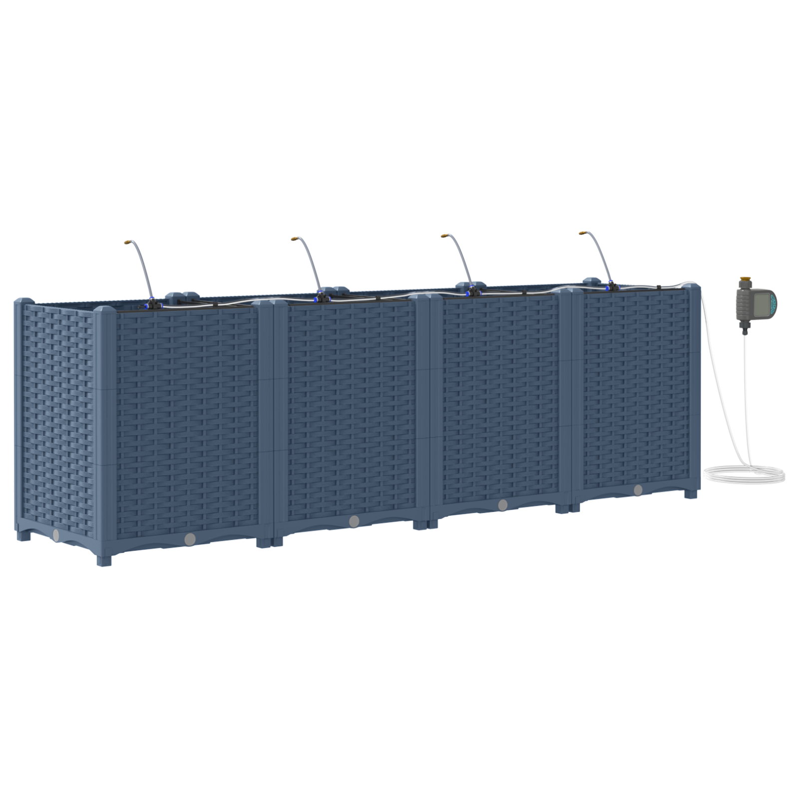 Garden Planters with Water Irrigation System 4 pcs Grey - Image 2